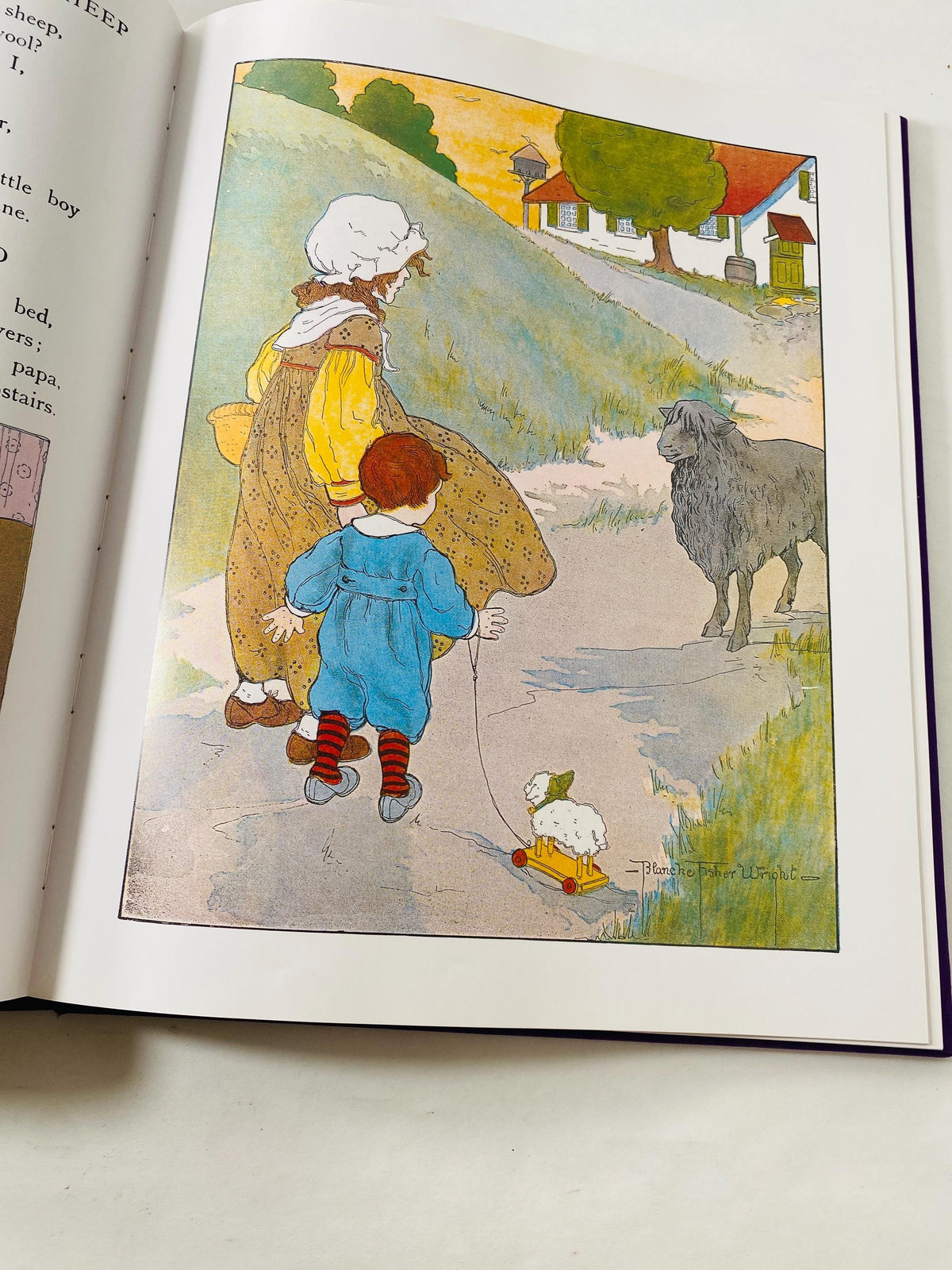 Real Mother Goose LARGE vintage book illustrated circa 1992 by Blanche Fisher Wright children's Fairy Tales Bedtime stories porch