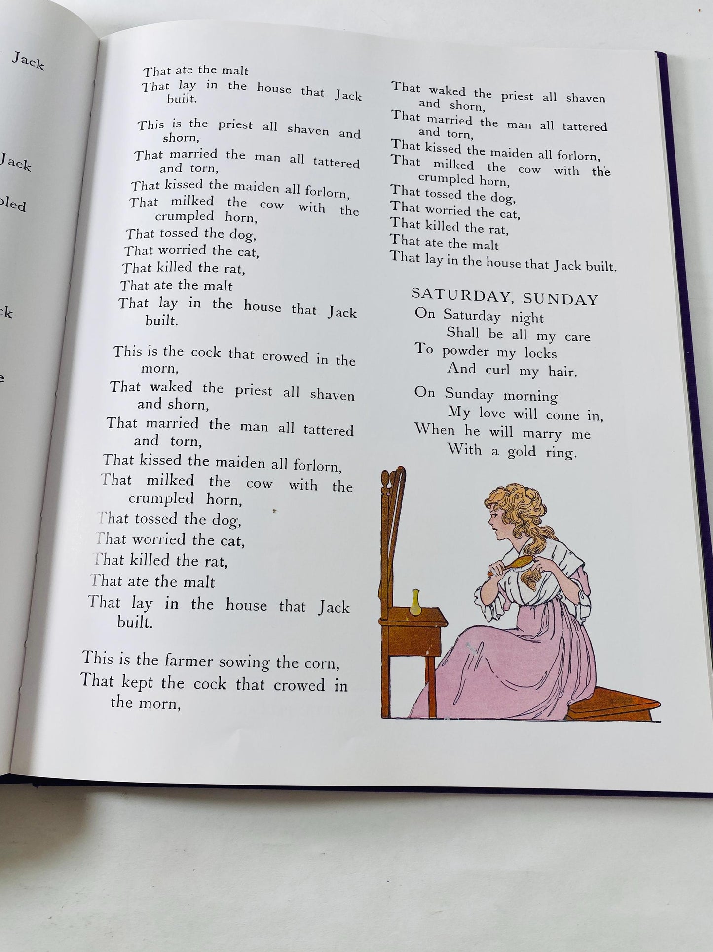 Real Mother Goose LARGE vintage book illustrated circa 1992 by Blanche Fisher Wright children's Fairy Tales Bedtime stories porch