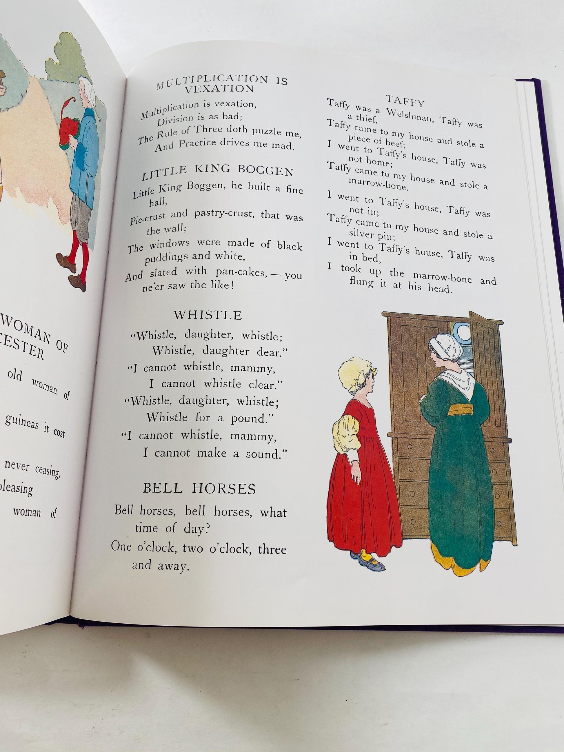 Real Mother Goose LARGE vintage book illustrated circa 1992 by Blanche Fisher Wright children's Fairy Tales Bedtime stories porch