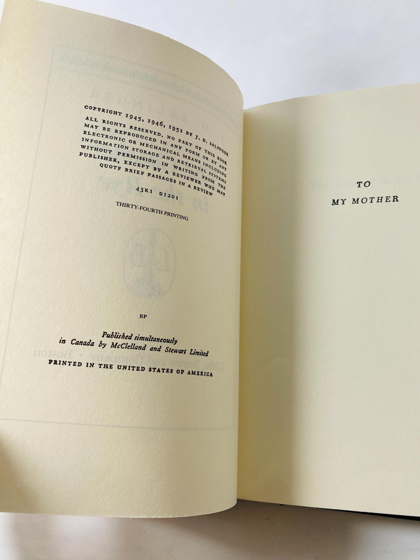 Catcher in the Rye EARLY PRINTING by JD Salinger vintage book circa 1951 Teenage angst & alienation Holden Caulfield gift