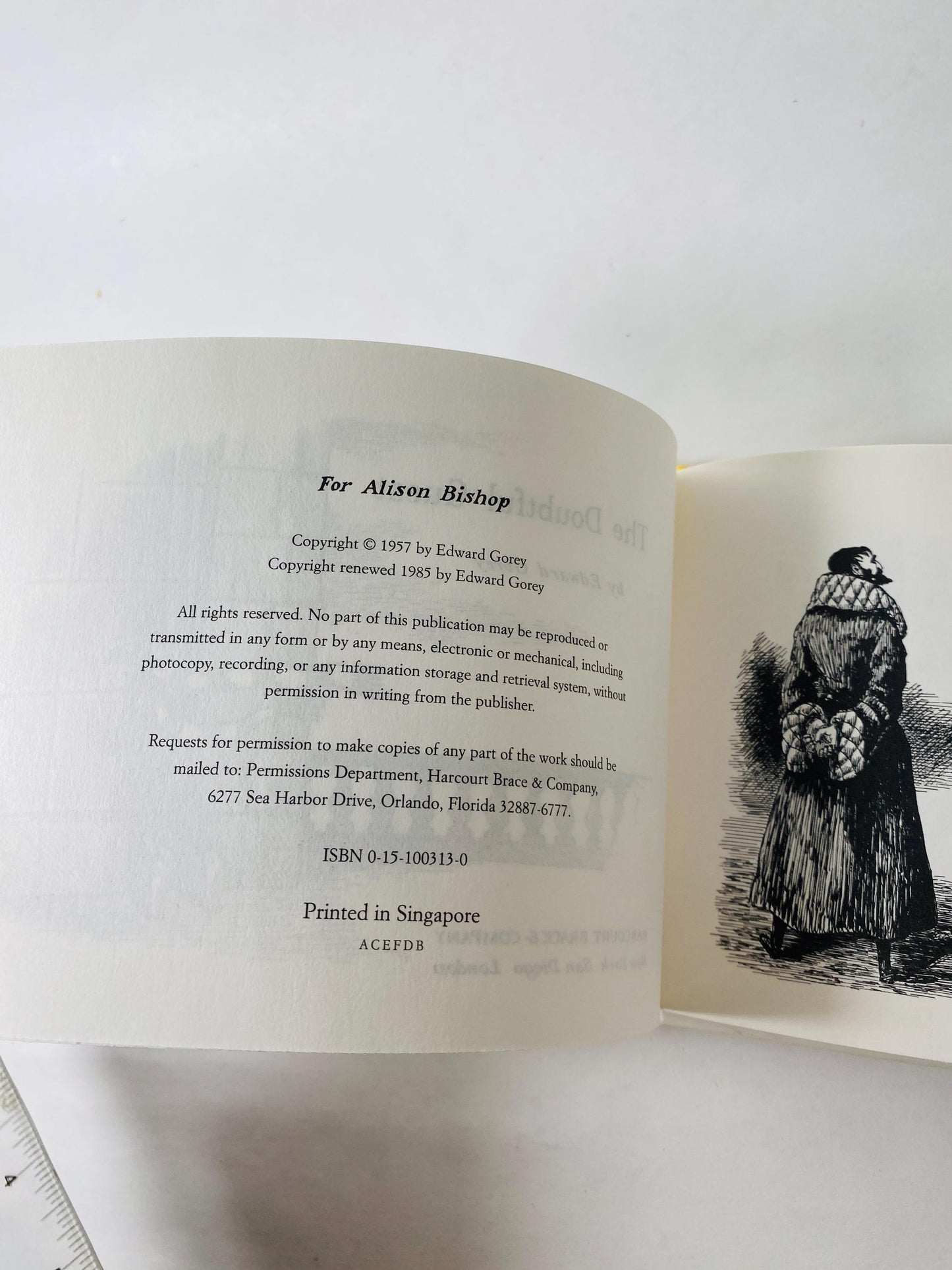 1985 The Doubtful Guest by Ogdred Weary aka Edward Gorey Vintage book Peter Weed Books.