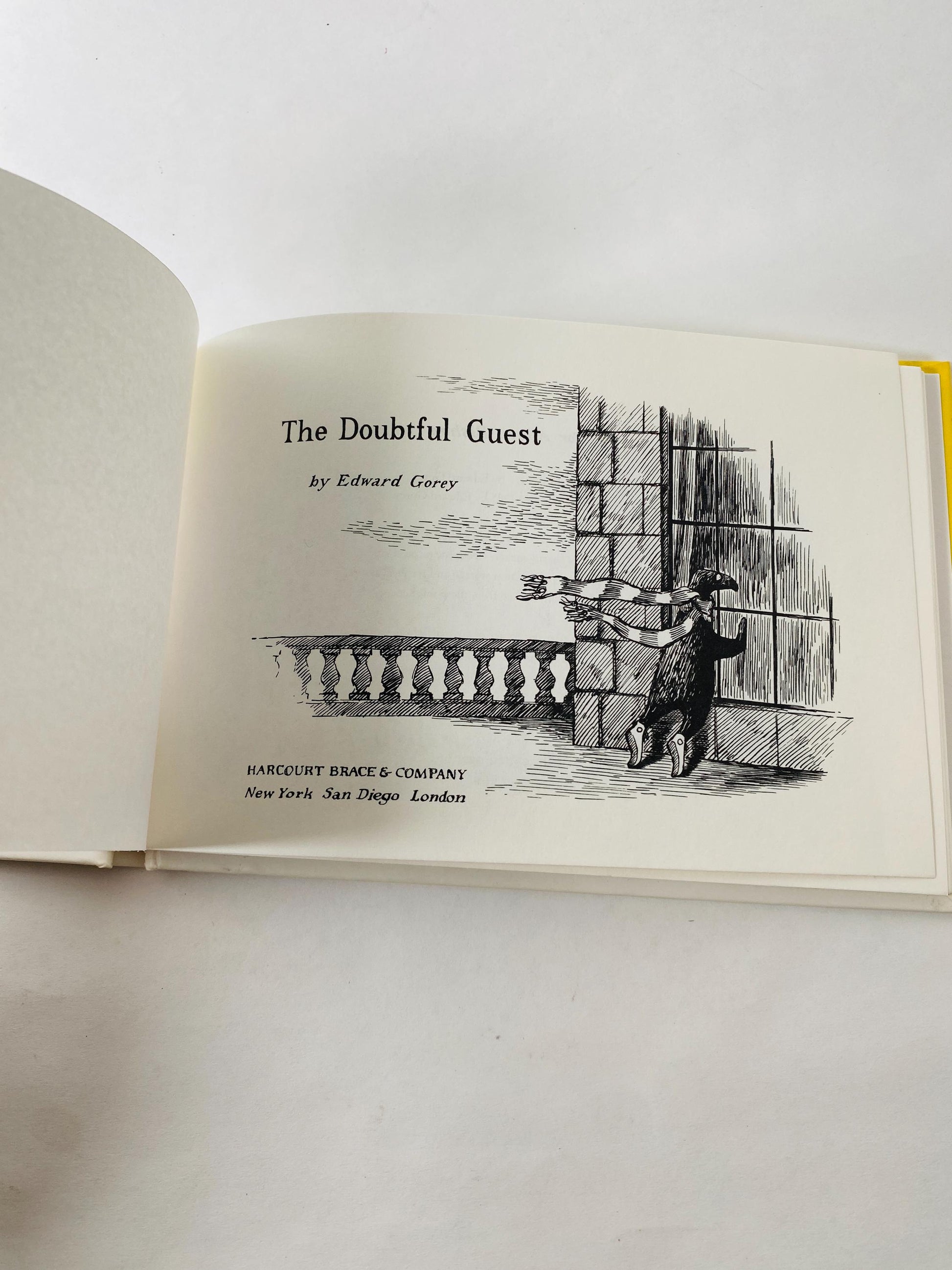 1985 The Doubtful Guest by Ogdred Weary aka Edward Gorey Vintage book Peter Weed Books.