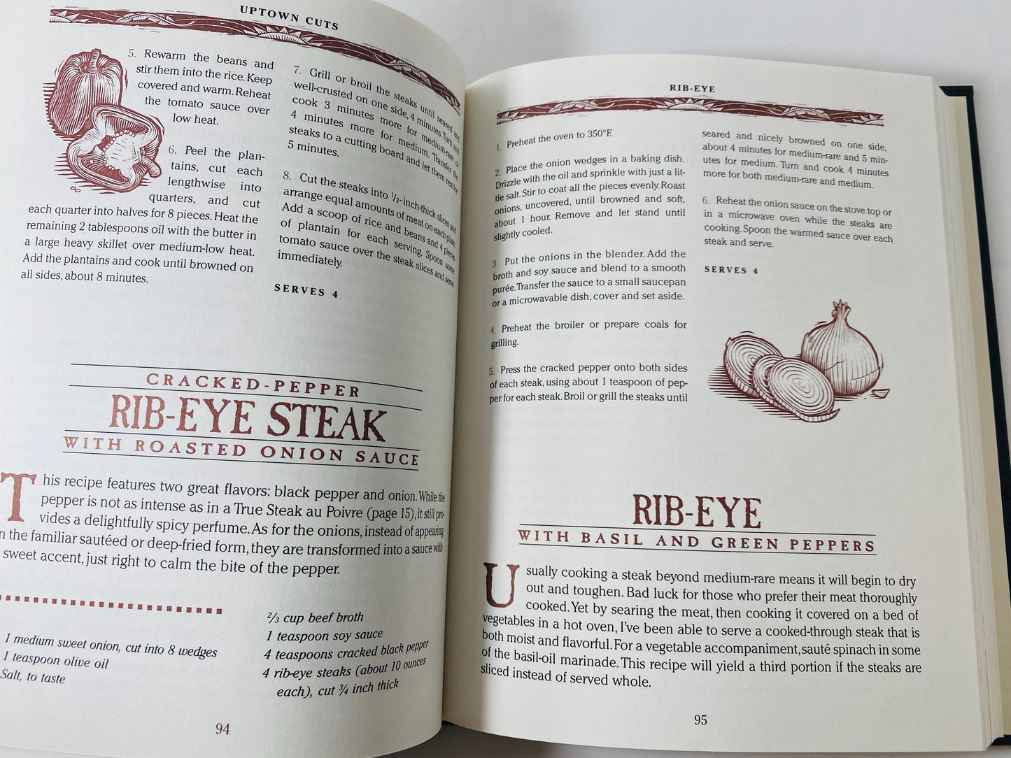 The Steak Lovers CookBook vintage cookbook by William Rice circa 1997 Carnivore meat gift Keto