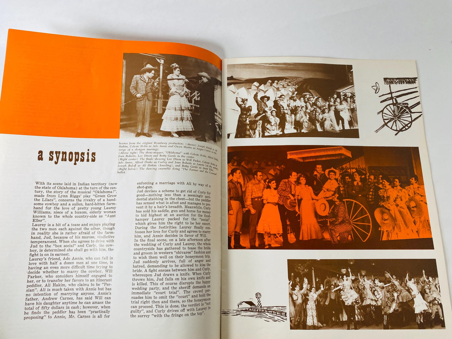 1972 Oklahoma! John Davidson SIGNED Souvenir Program Autograph Rodgers Hammerstein Vintage Musical Theater Broadway Memorabilia