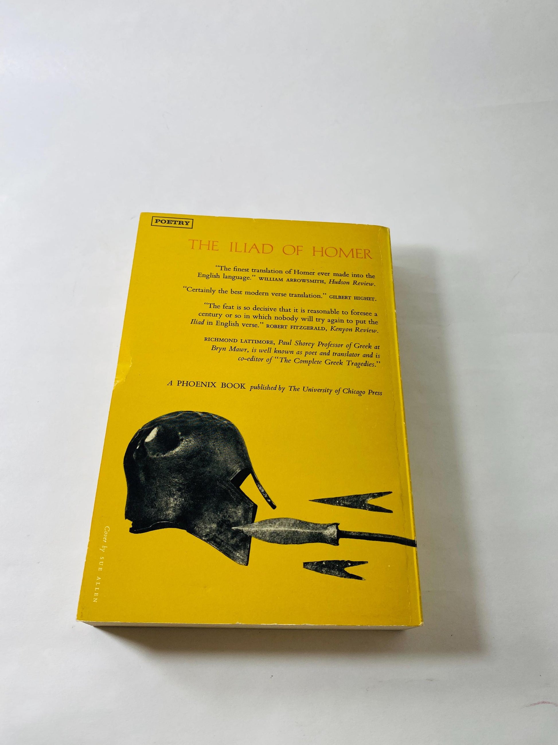 Iliad by Homer vintage paperback book circa 1961 University of Chicago edition Book lover gift. Mythology philosophy