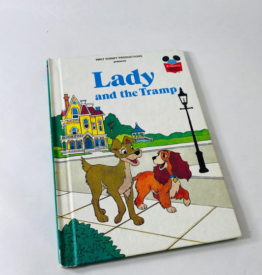 Lady and the Tramp Vintage Walt Disney large Wonderful World of Reading book circa 1981