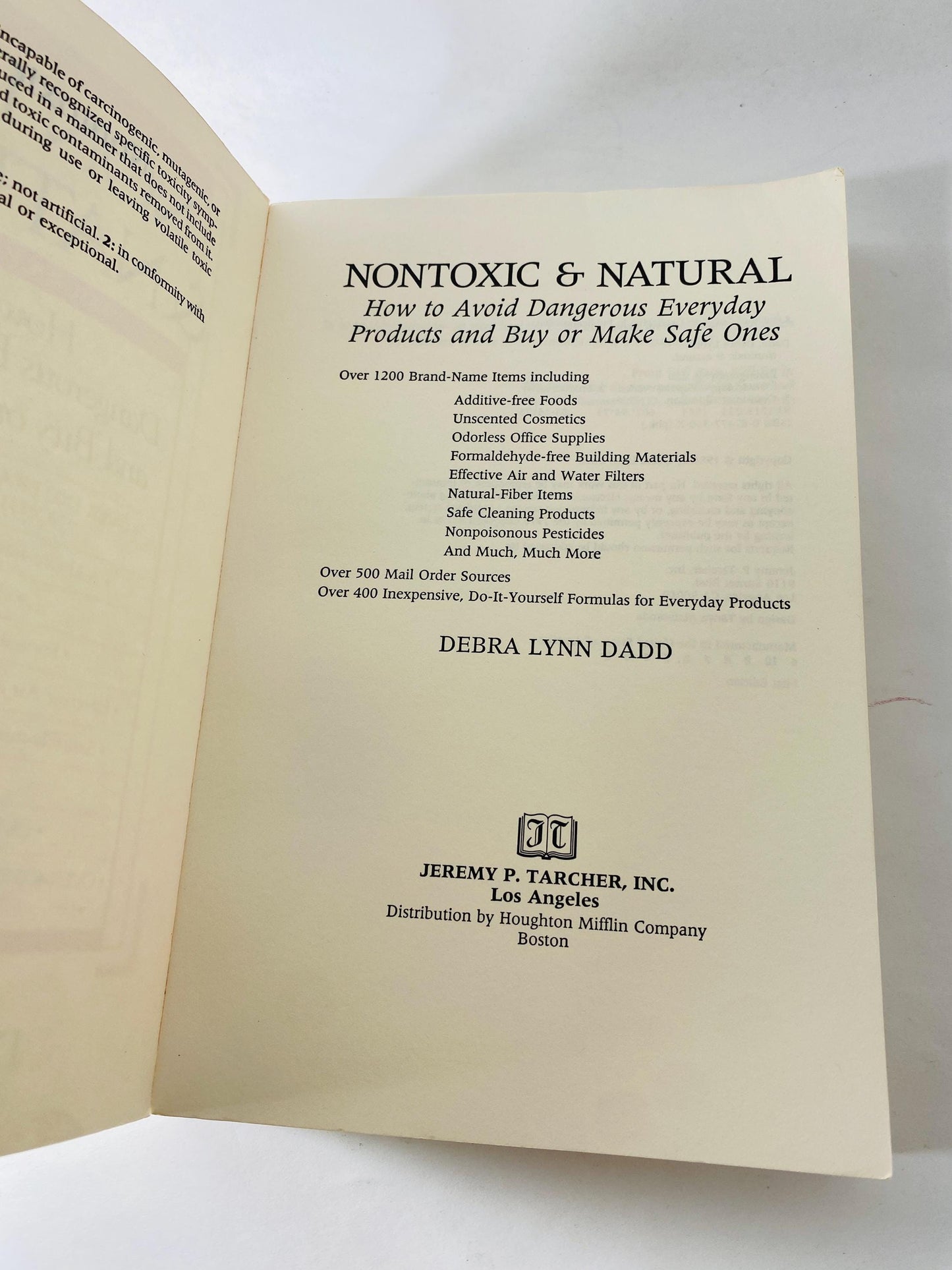 Nontoxic & Natural vintage paperback book by Debrad Dadd about how to avoid dangerous everyday products and make safe ones DIY Homestead