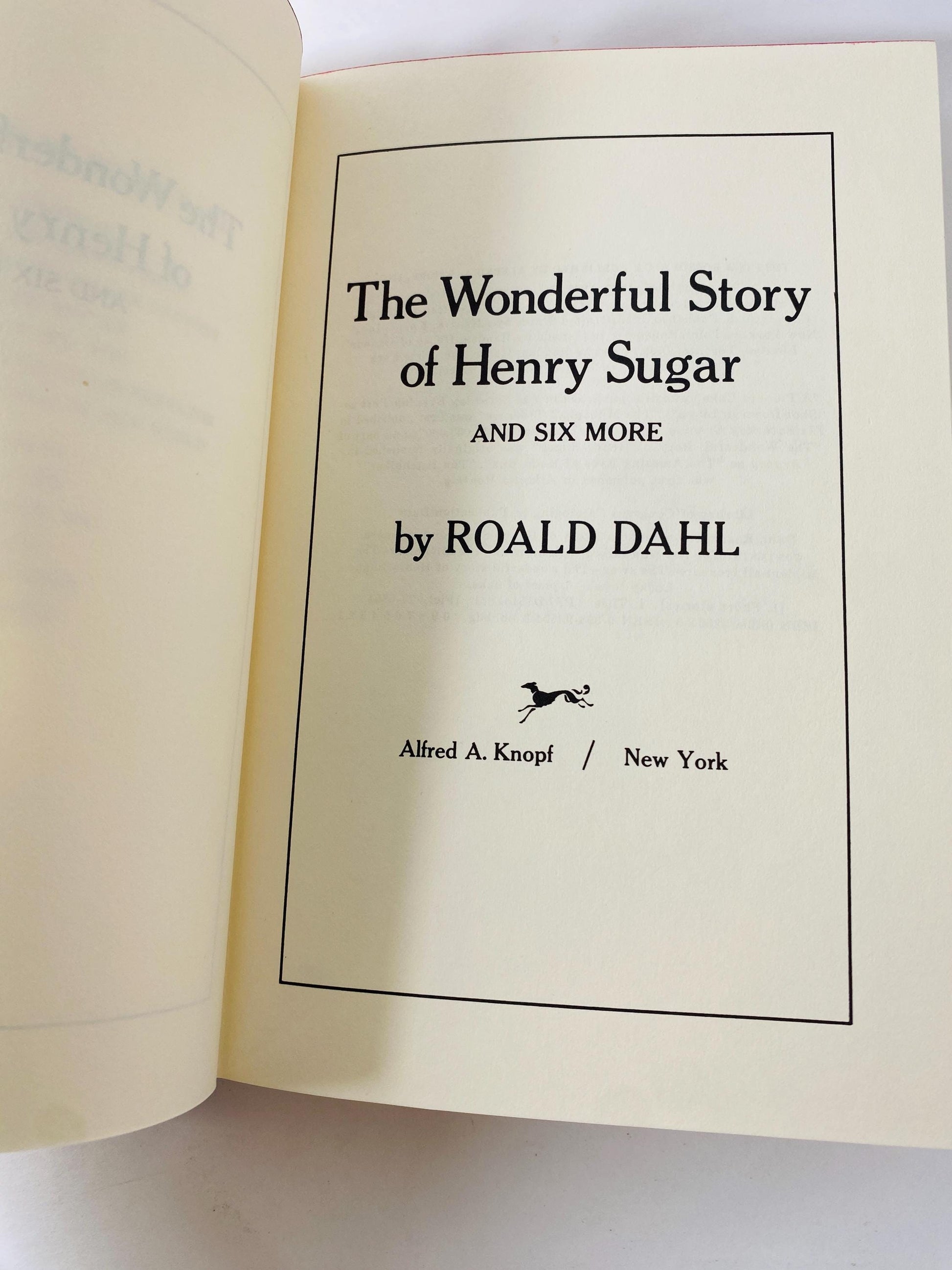 1977 FIRST EDITION vintage book by Roald Dahl Henry Sugar and Six More, First Printing Hardcover with Dust Jacket, Vintage Short Stories