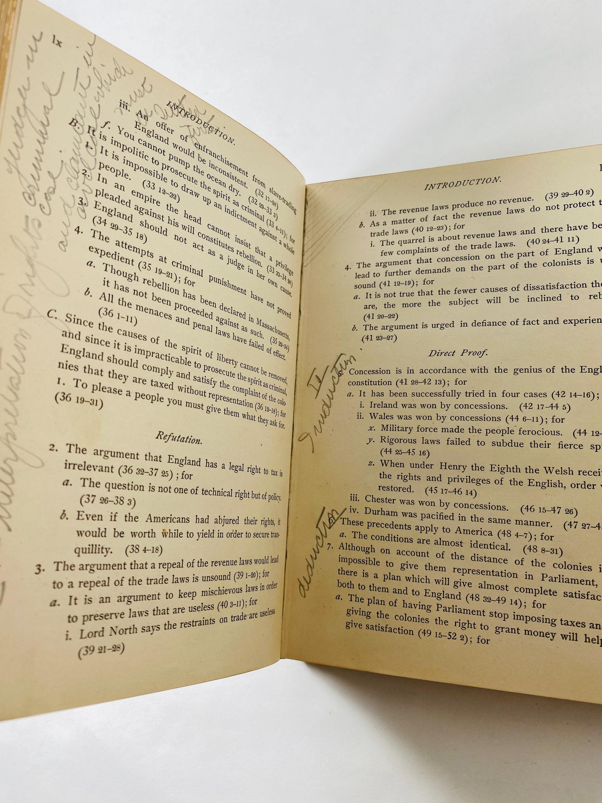 Edmund Burke’s Speech on Conciliation with America antique book circa 1897 which was delivered just before the American Revolution began