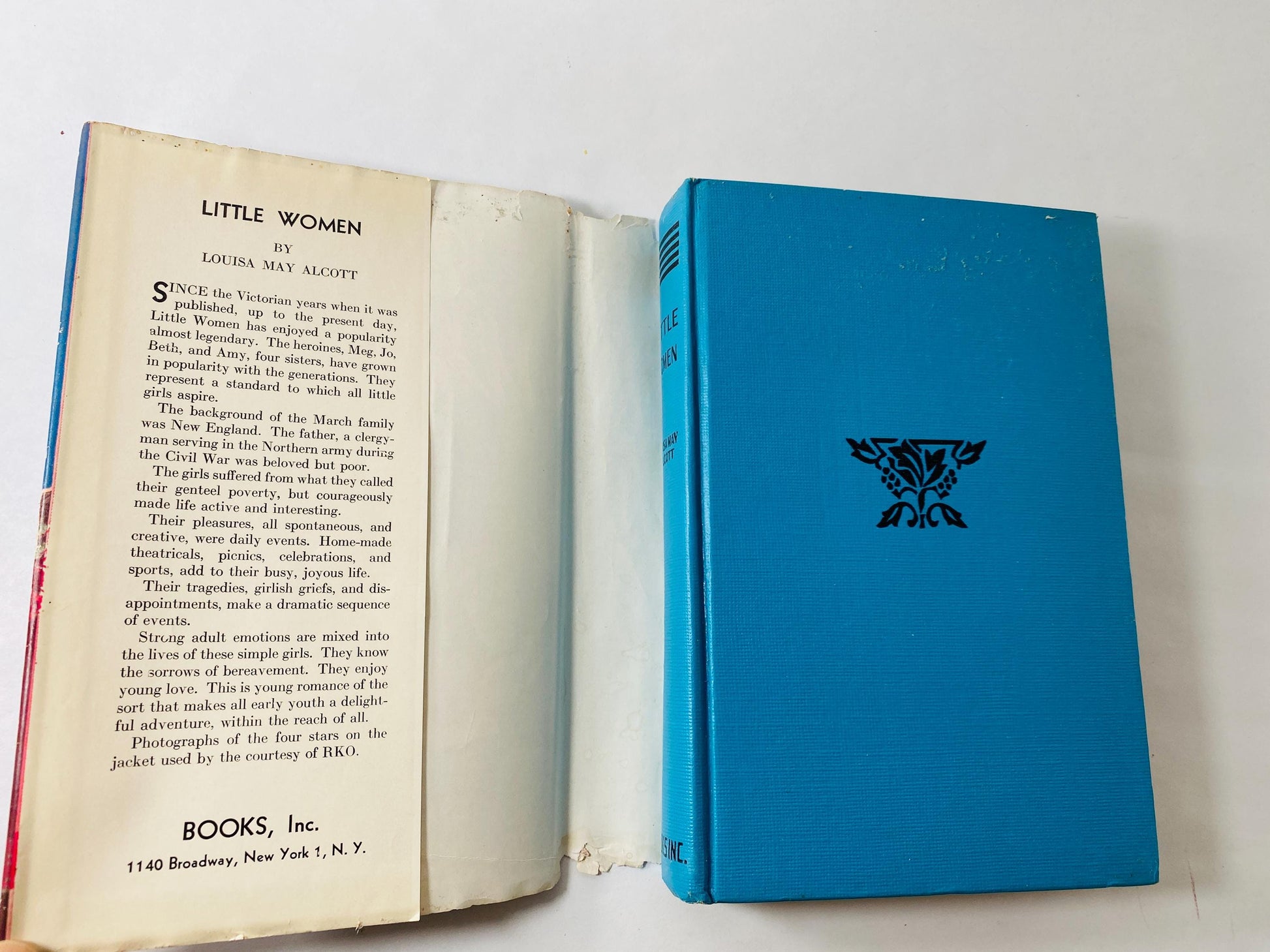 1933 Little Women by Louisa May Alcott vintage antique book home decor gift featuring promotional photographs from the 1933 film adaptation