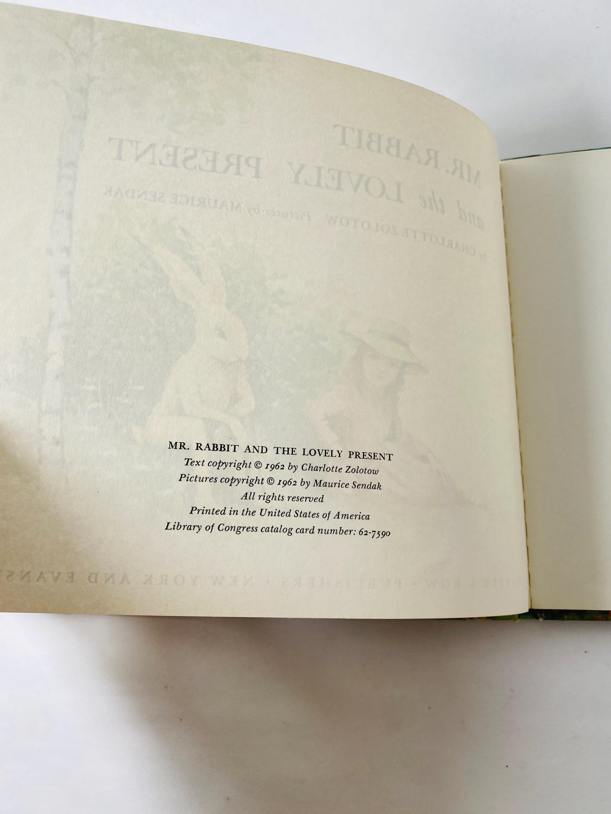 Maurice Sendak FIRST EDITION vintage book Mr. Rabbit and the Lovely Present published prior to Where the Wild Things Are