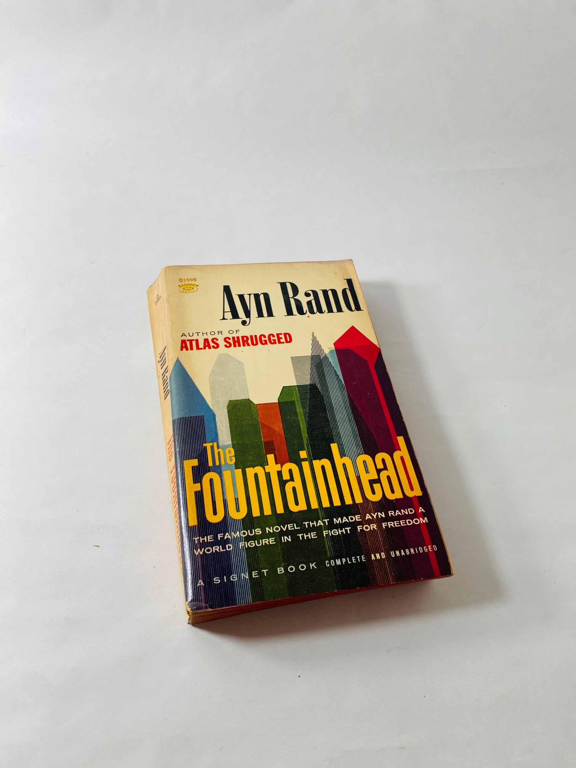 1961 Fountainhead vintage Signet paperback book by Ayn Rand philosophy Objectivism capitalism author of Atlas Shrugged