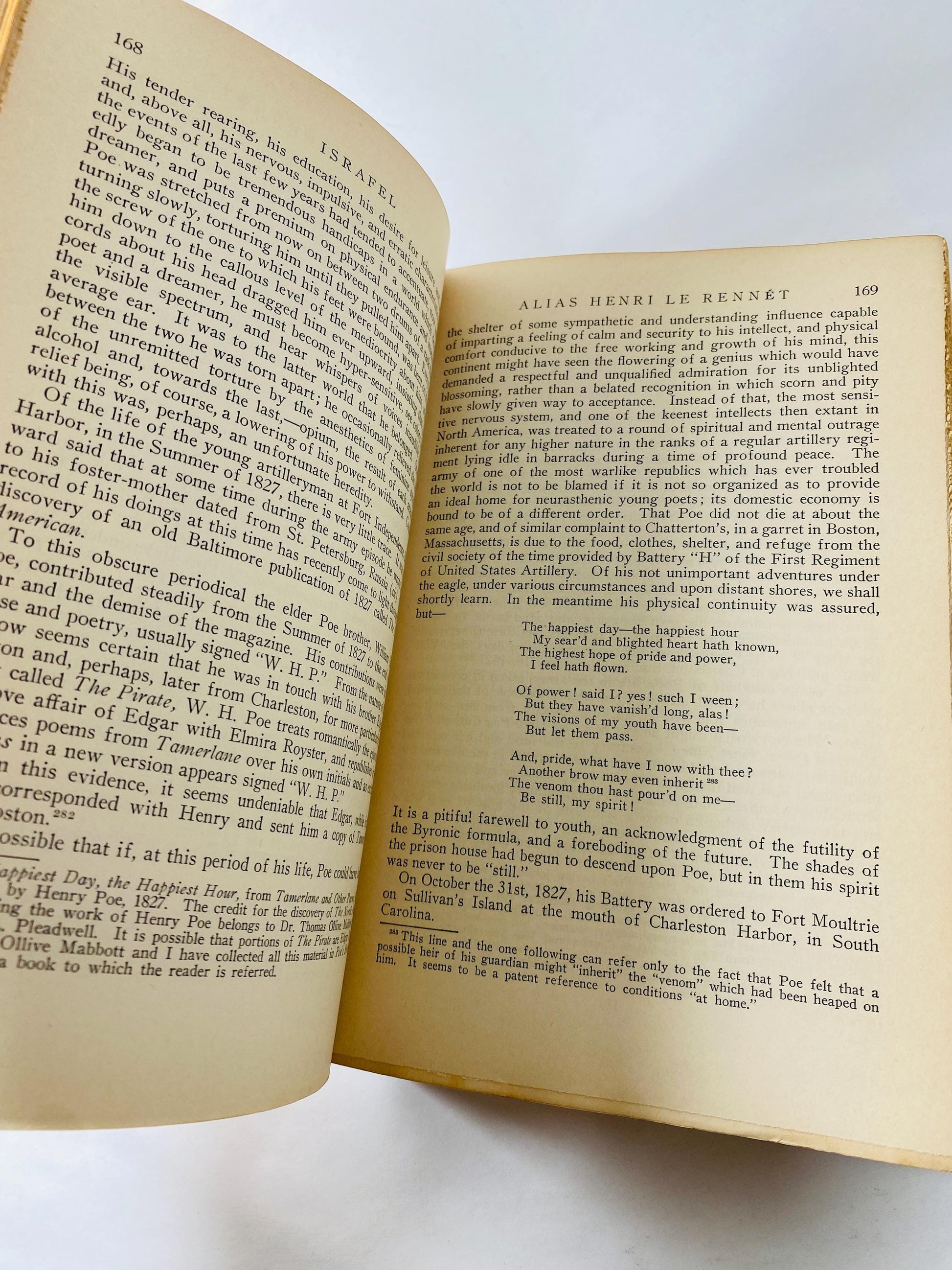 1934 Edgar Allan Poe vintage Israfel book by Hervey Allen Farrar & Rinehart edition