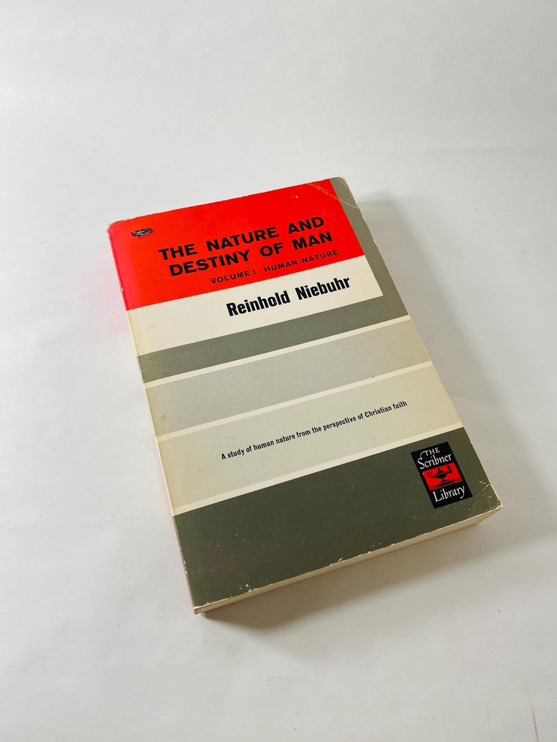 Nature and Destiny of Man Vintage paperback book circa 1964 by Reinhold Niebuhr. Scribner American Christian realism