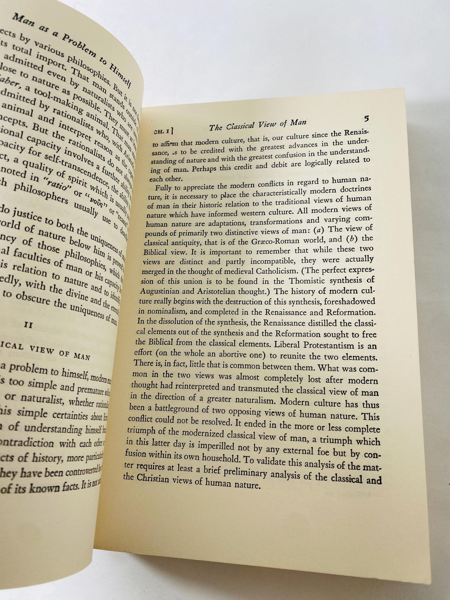 Nature and Destiny of Man Vintage paperback book circa 1964 by Reinhold Niebuhr. Scribner American Christian realism