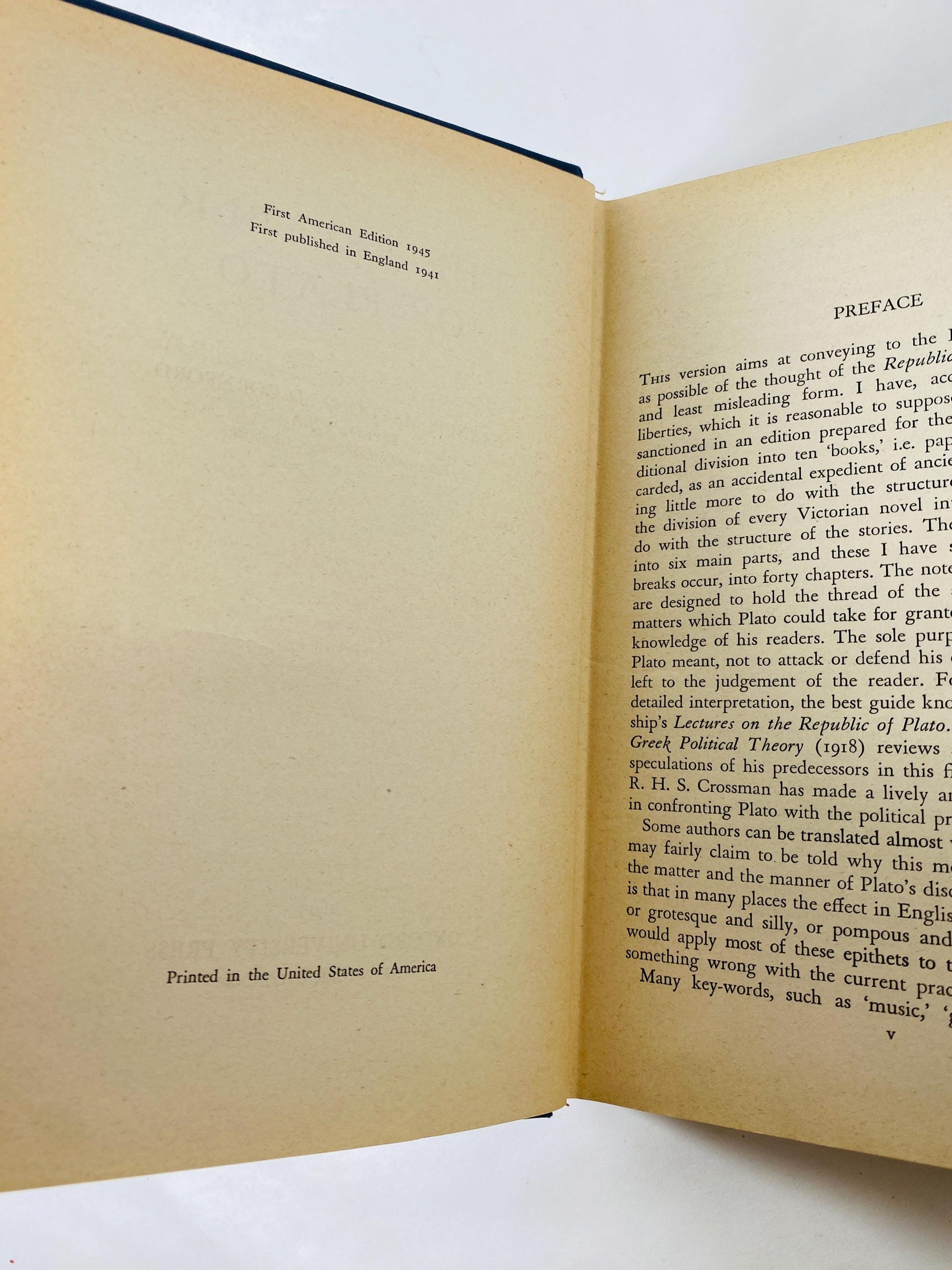 1945 Republic of Plato Oxford University Press Socrates Greek Philosopher