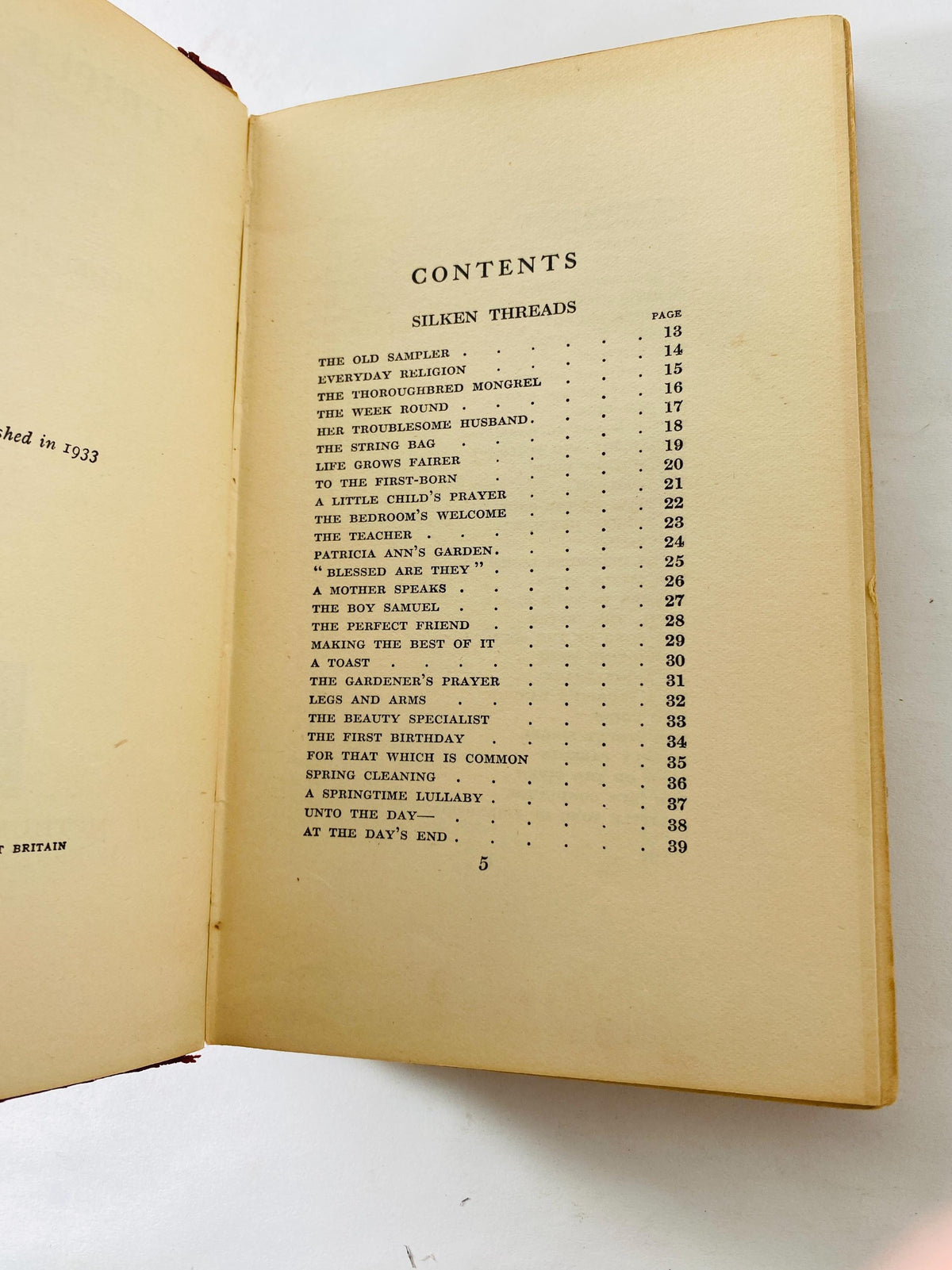 1933 Triple Stitch Wilhelmina Stitch First Edition Vintage Poetry Book Methuen London with beautiful red leather binding