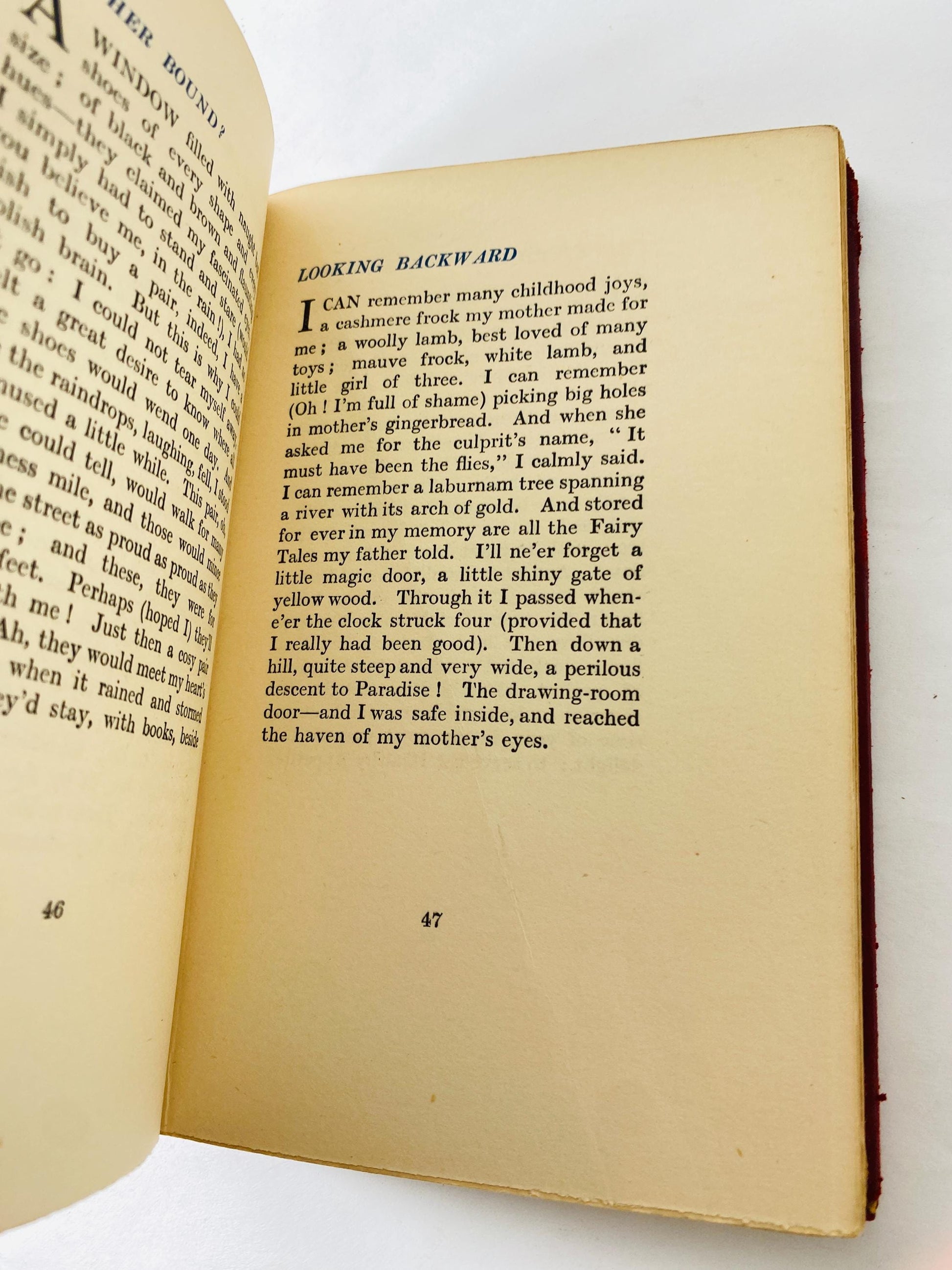 1933 Triple Stitch Wilhelmina Stitch First Edition Vintage Poetry Book Methuen London with beautiful red leather binding