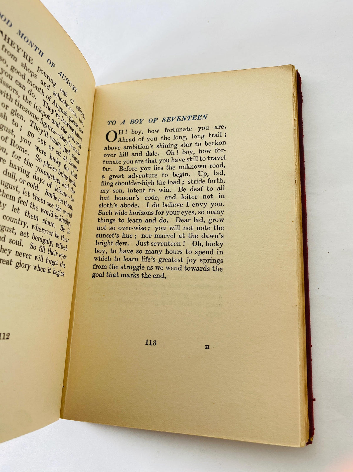 1933 Triple Stitch Wilhelmina Stitch First Edition Vintage Poetry Book Methuen London with beautiful red leather binding