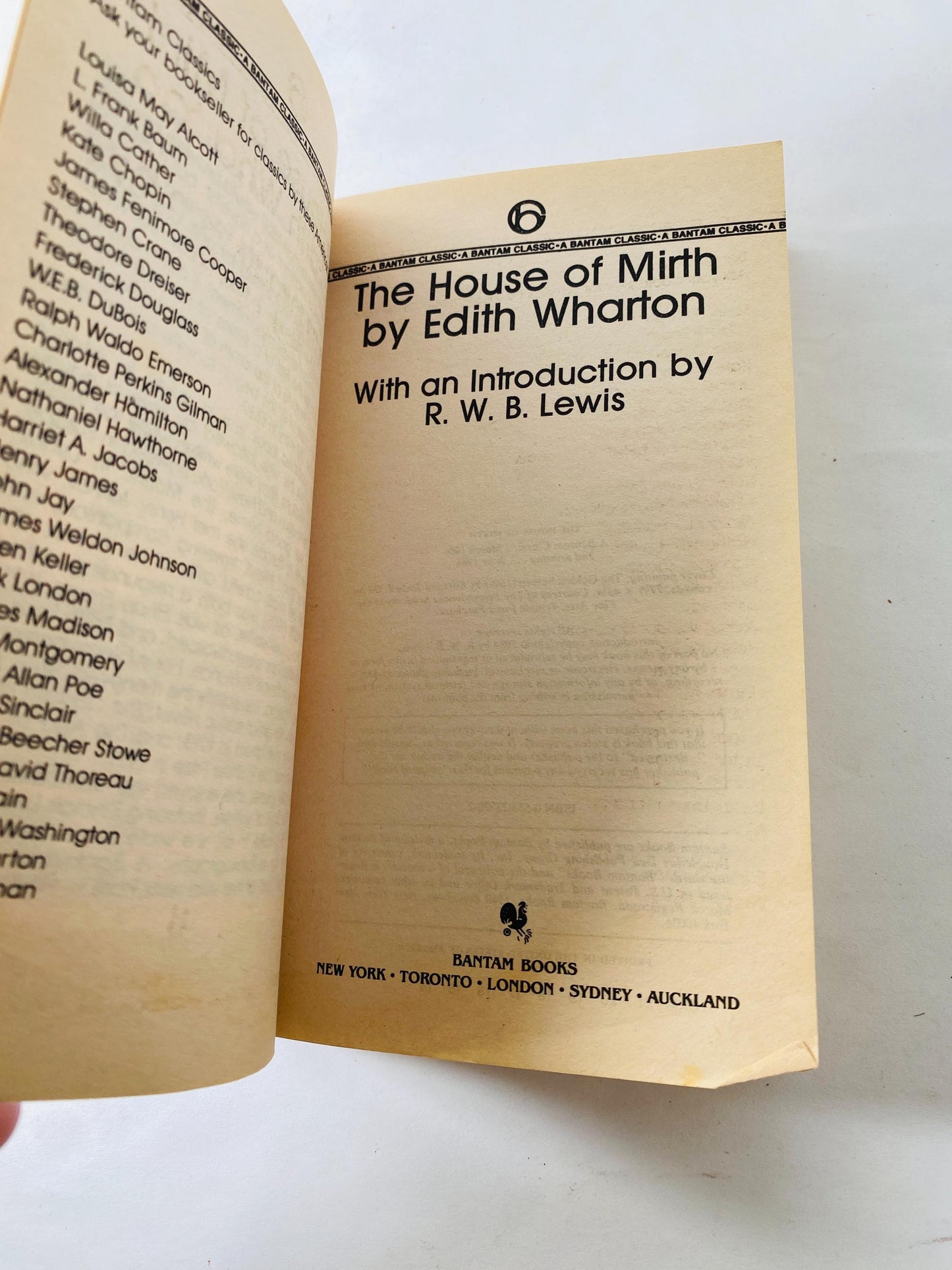 House of Mirth by Edith Wharton vintage Bantam paperback book by the first woman to win the Pulitzer Prize set in Gilded Age New York