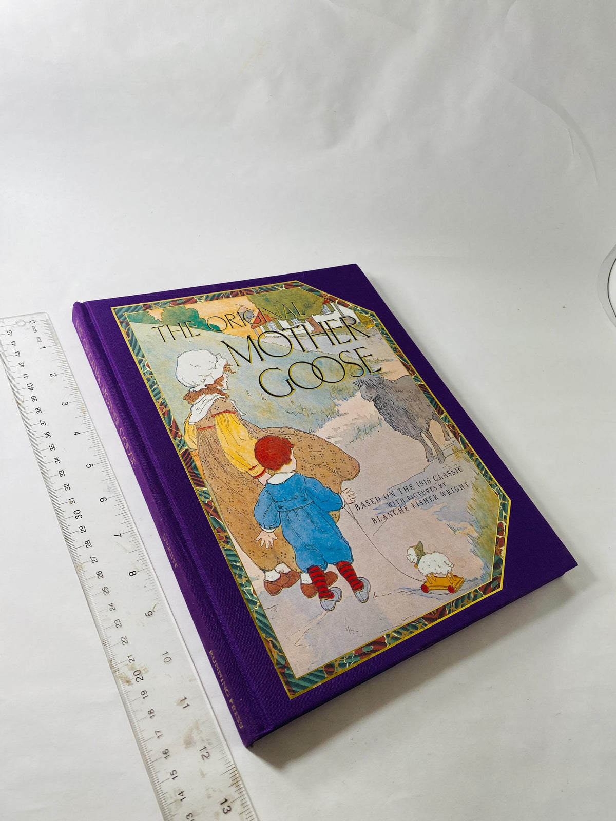 Real Mother Goose LARGE vintage book illustrated circa 1992 by Blanche Fisher Wright children's Fairy Tales Bedtime stories porch
