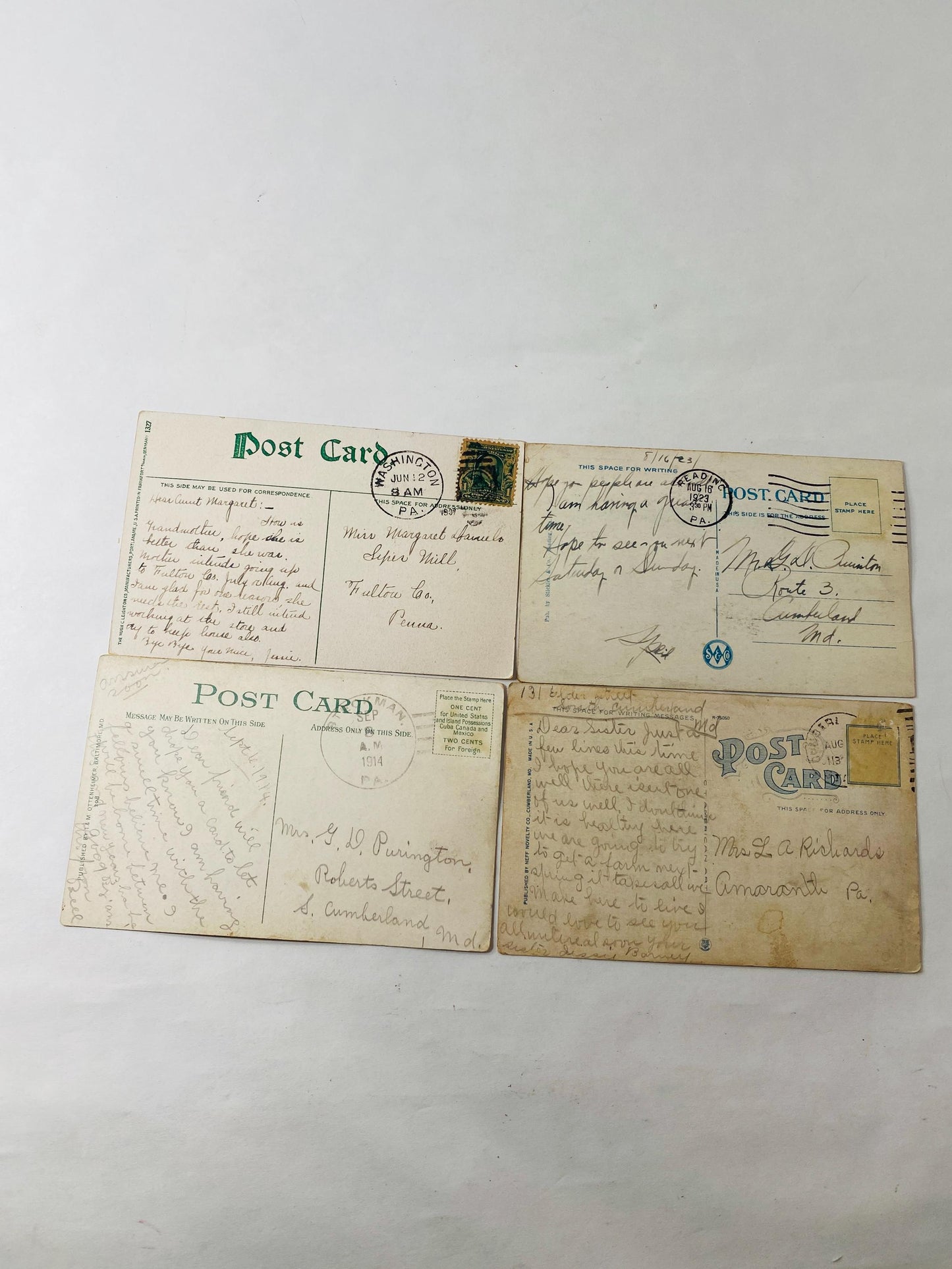 Lot 4 Antique Pennsylvania Maryland Postcards 1920s Baltimore Cumberland Pittsburgh Reading PA Vintage Carnegie Library in Schenley Park