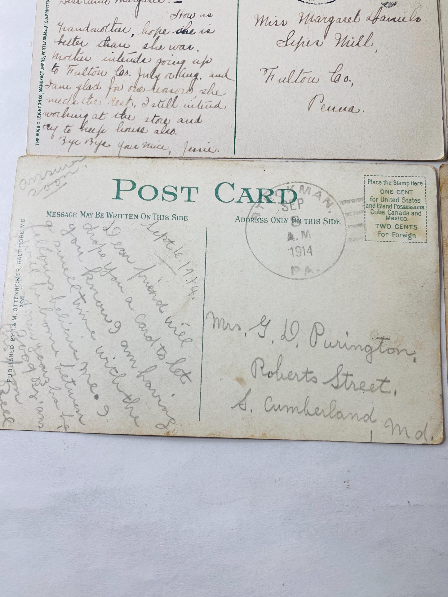 Lot 4 Antique Pennsylvania Maryland Postcards 1920s Baltimore Cumberland Pittsburgh Reading PA Vintage Carnegie Library in Schenley Park