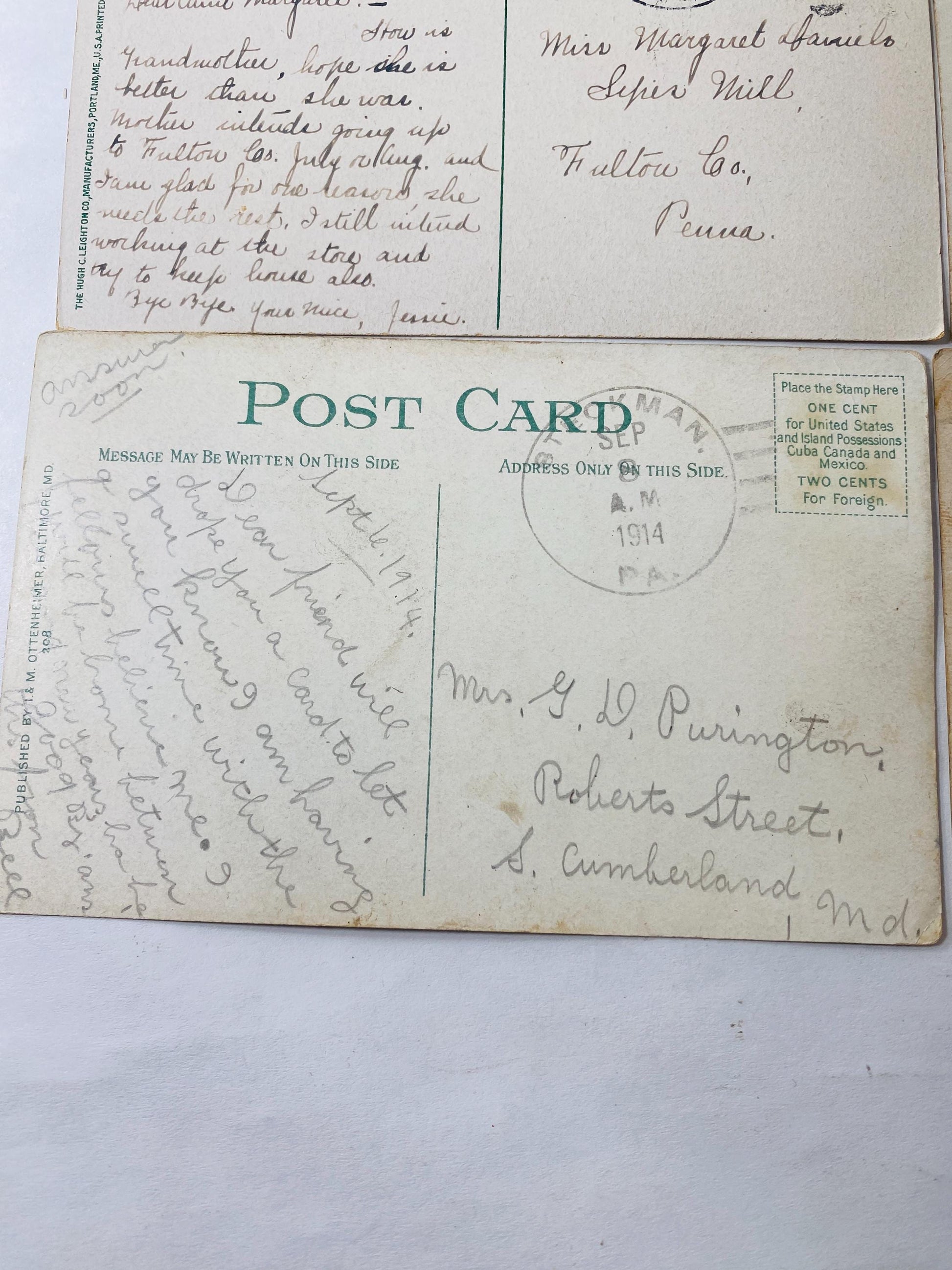 Lot 4 Antique Pennsylvania Maryland Postcards 1920s Baltimore Cumberland Pittsburgh Reading PA Vintage Carnegie Library in Schenley Park