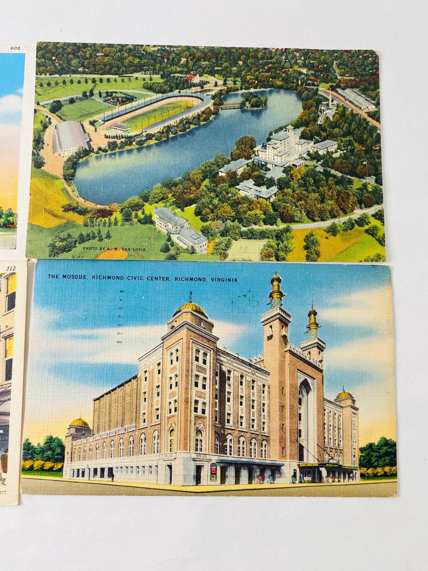 Lot of 4 Vintage Linen Postcards California Colorado Tennessee Virginia Travel Architecture Mission Santa Clara University of Santa Clara