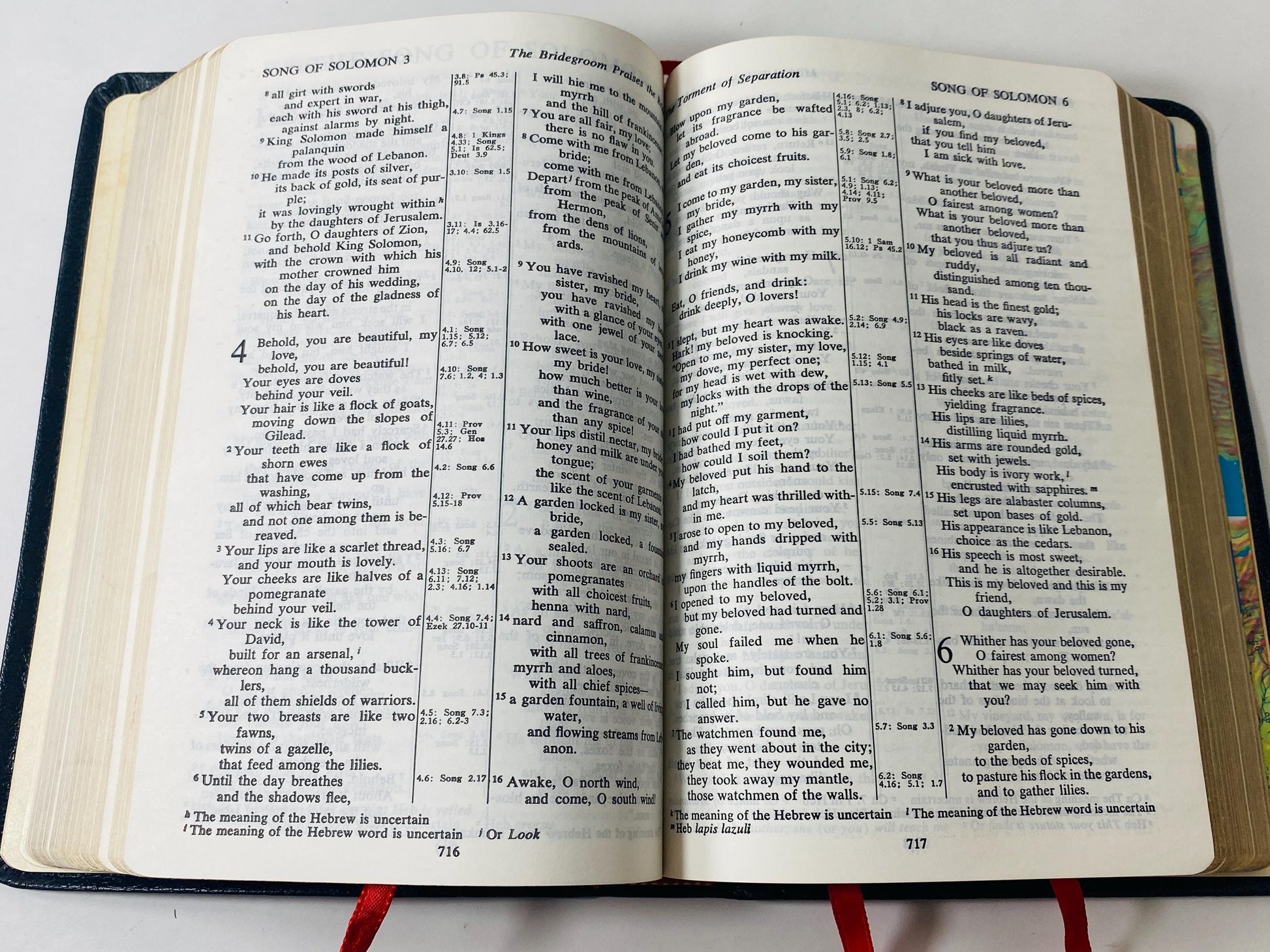 Holy Bible Old & New Testaments Red Letter Edition circa 1972 Vintage bible w leather cover. Thomas Nelson. King James Rev