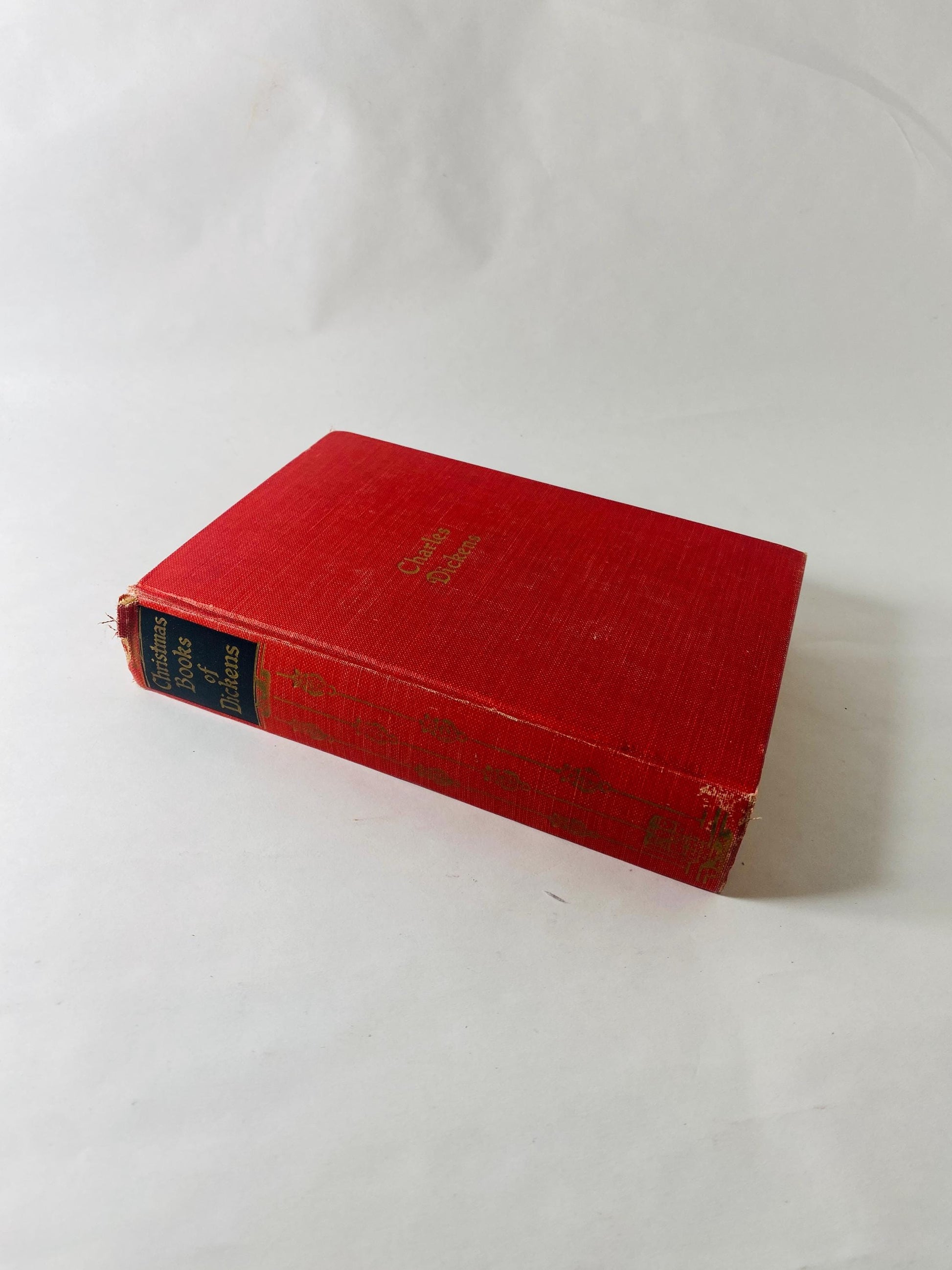 Christmas Carol Christmas Stories by Charles Dickens in one volume! Beautiful red book decor
