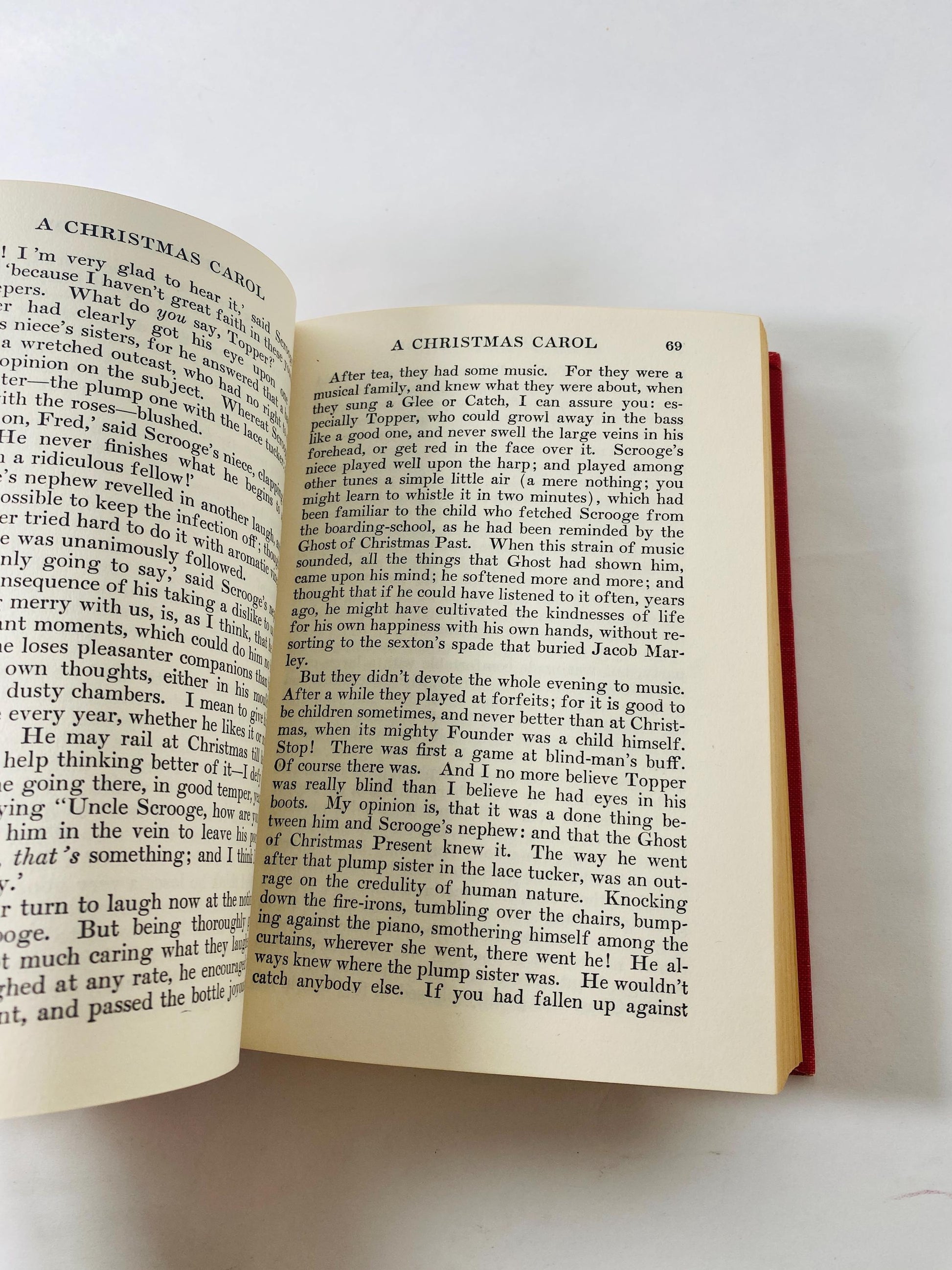 Christmas Carol Christmas Stories by Charles Dickens in one volume! Beautiful red book decor