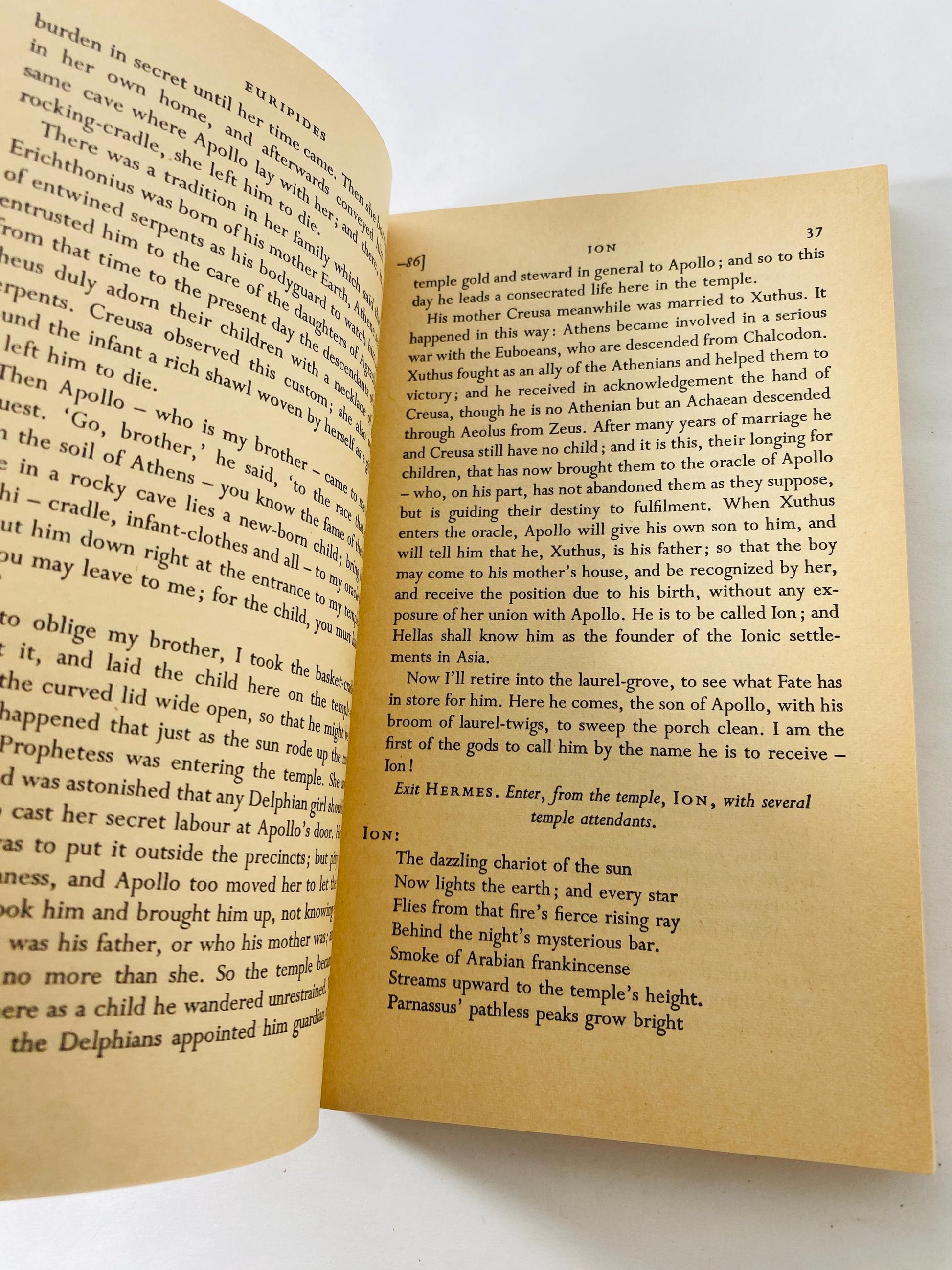 Euripides Vintage philosophy Penguin paperback book Bacchae and Other Plays circa 1970 gift literature shelfie