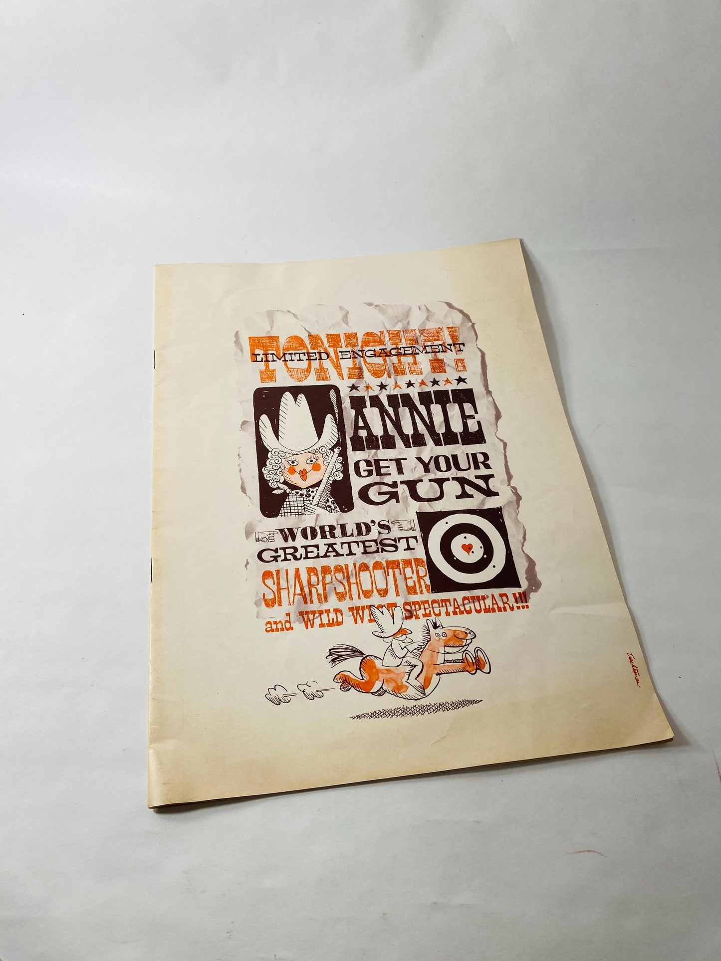 1973 Irving Berlin Annie Get Your Gun Souvenir Program featuring Barbara Eden, John Bennett Perry & Sandra Peabody Vintage Musical Theatre
