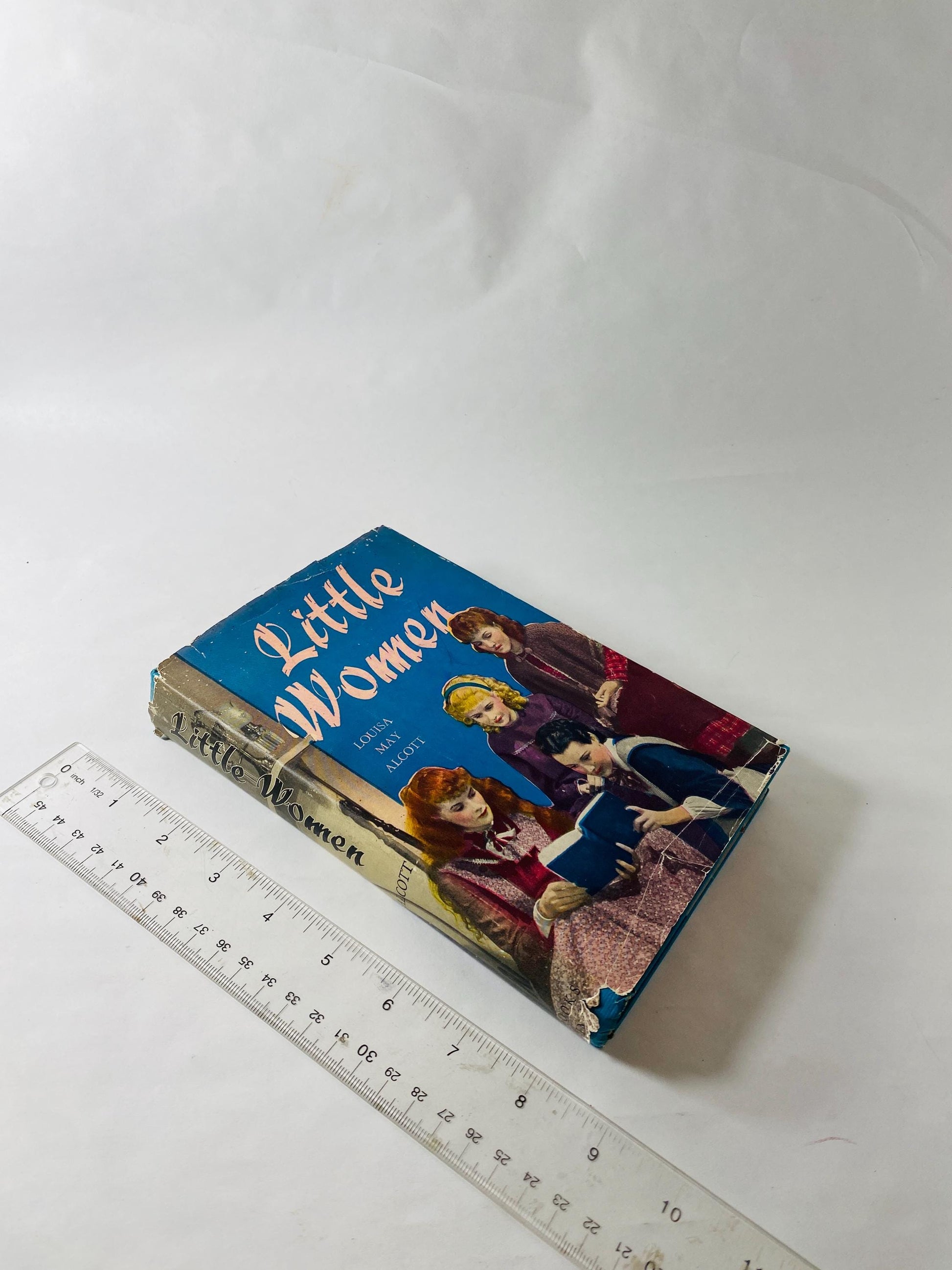 1933 Little Women by Louisa May Alcott vintage antique book home decor gift featuring promotional photographs from the 1933 film adaptation