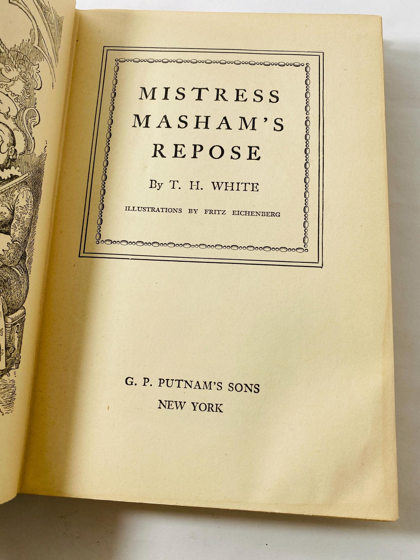 1946 Mistress Masham’s Repose vintage book by TH White First Edition Fritz Eichenberg Illustrated author of Once and Future King