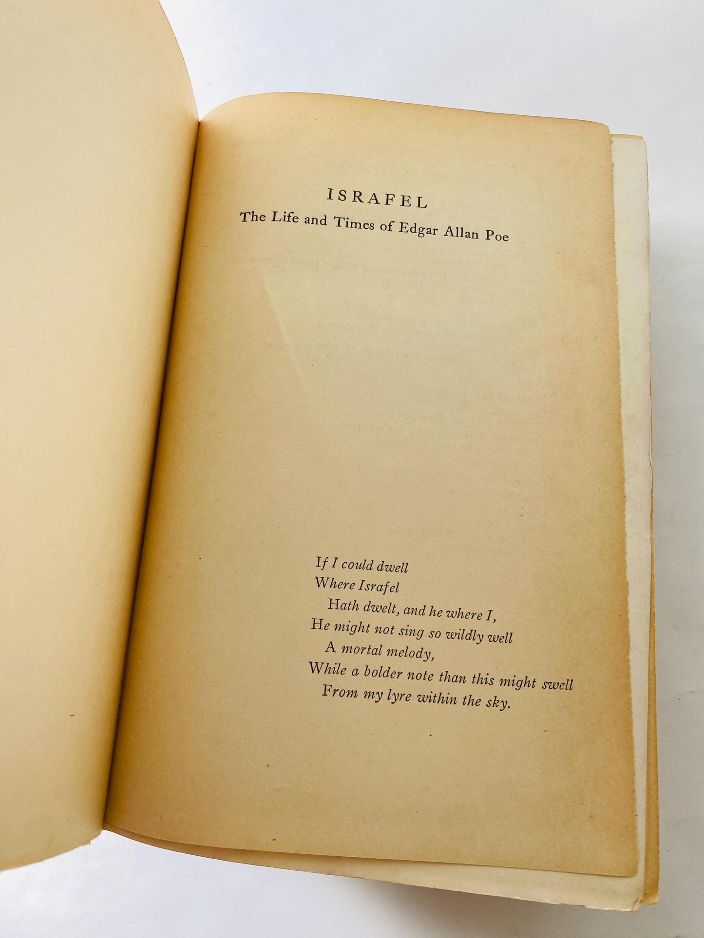 1934 Edgar Allan Poe vintage Israfel book by Hervey Allen Farrar & Rinehart edition