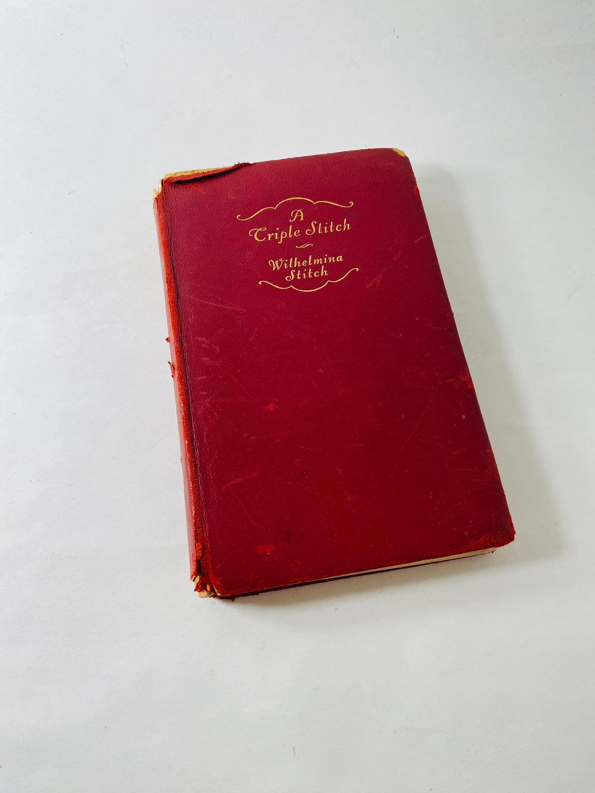 1933 Triple Stitch Wilhelmina Stitch First Edition Vintage Poetry Book Methuen London with beautiful red leather binding