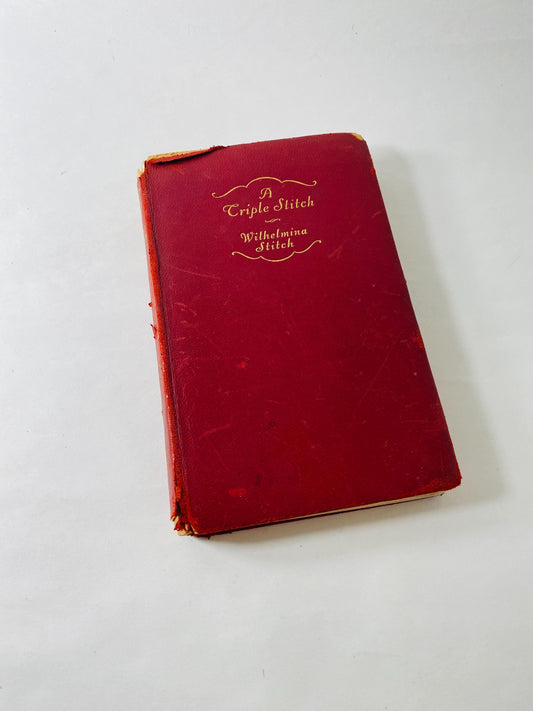 1933 Triple Stitch Wilhelmina Stitch First Edition Vintage Poetry Book Methuen London with beautiful red leather binding