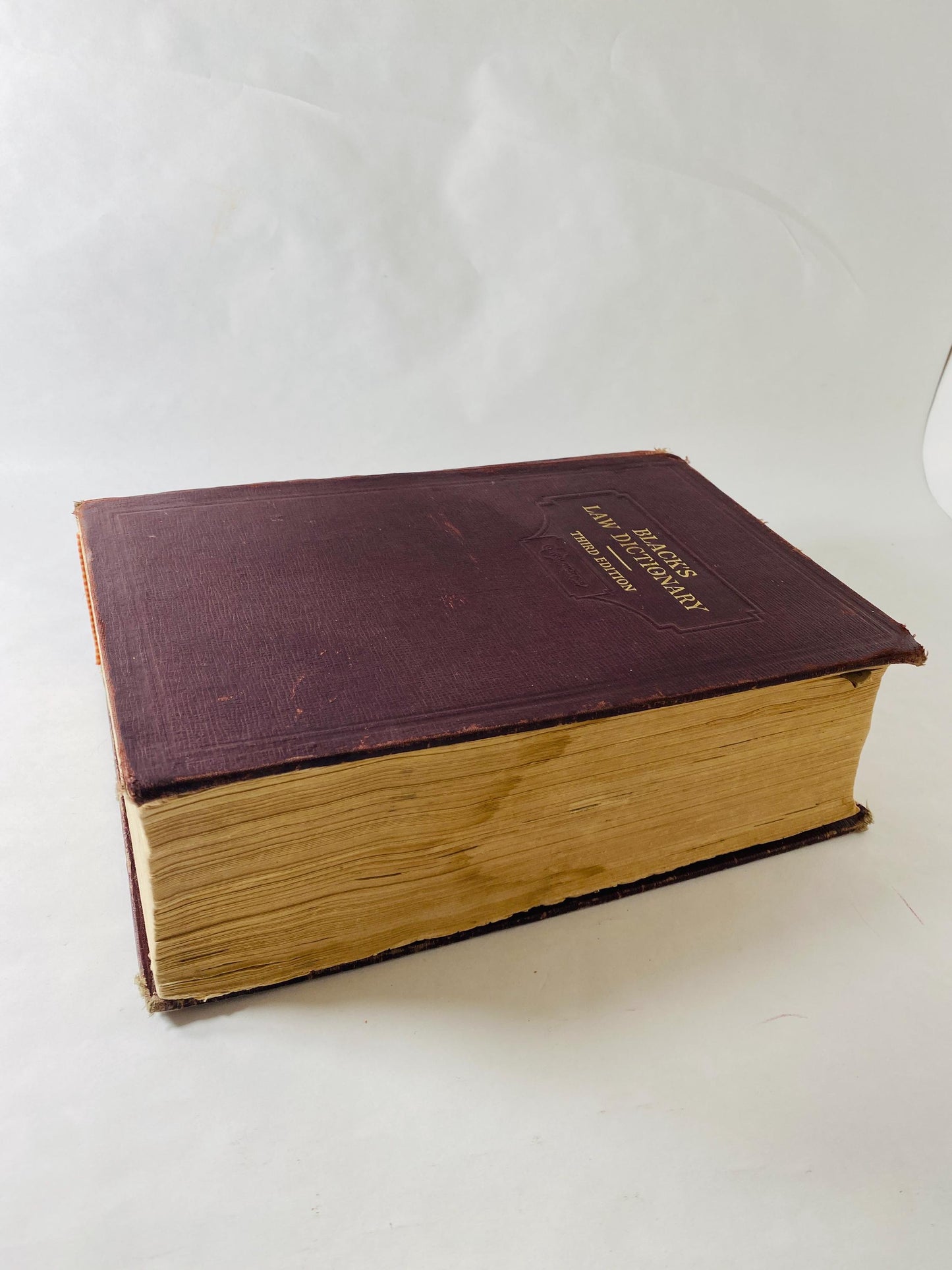 1933 Black's Law Dictionary Book 3d Edition vintage burgundy brown Henry Campbell Black West Publishing Law School Bar Gift POOR Condition