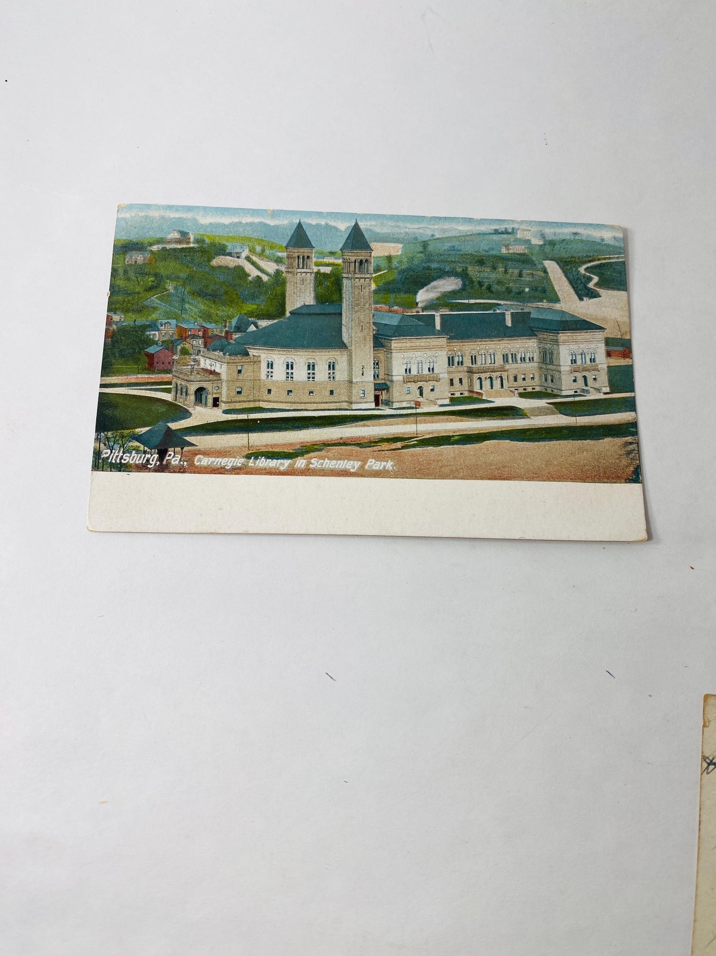 Lot 4 Antique Pennsylvania Maryland Postcards 1920s Baltimore Cumberland Pittsburgh Reading PA Vintage Carnegie Library in Schenley Park