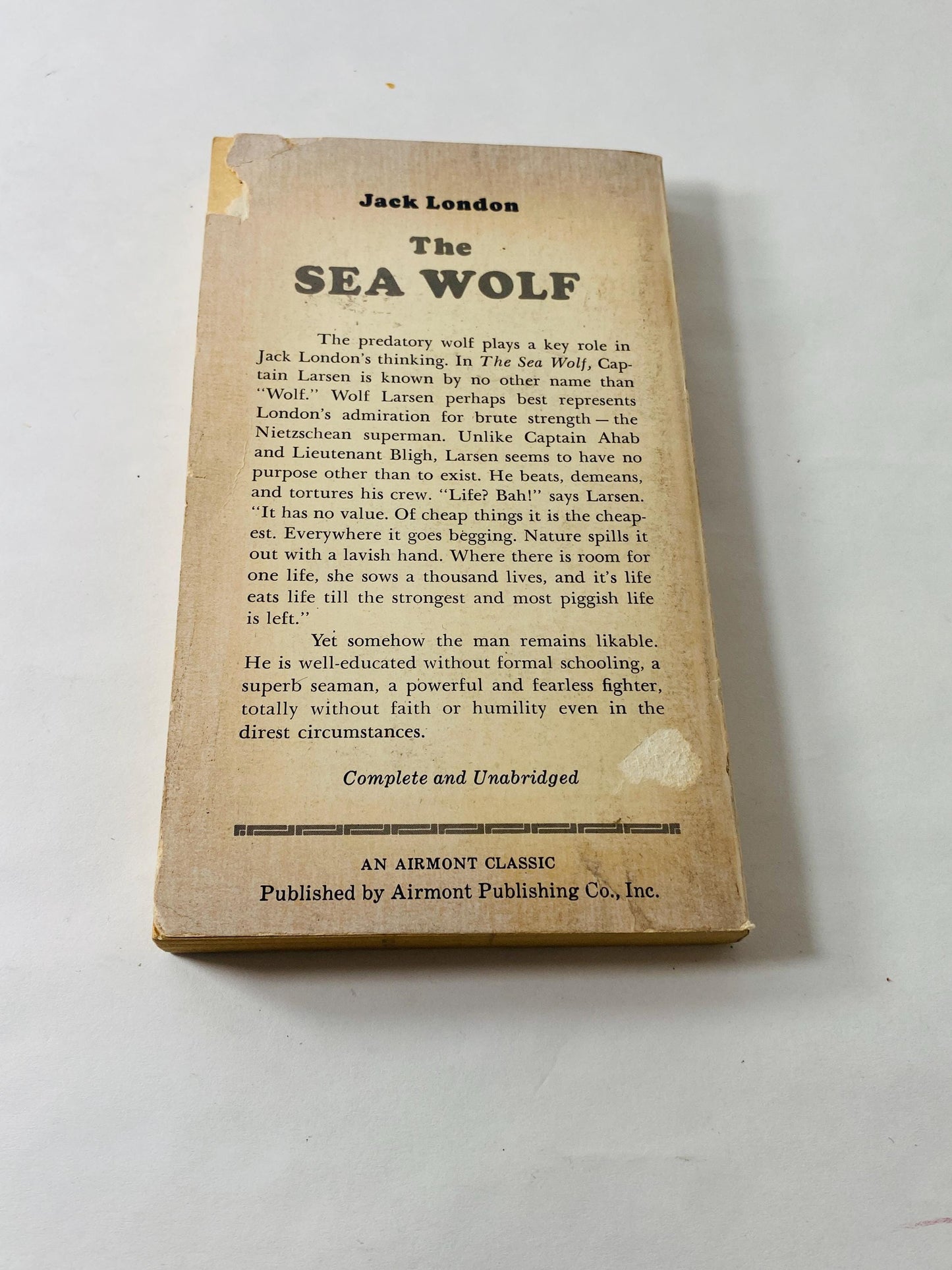 Sea Wolf by Jack London vintage paperback book circa 1965 Airmont Publishing