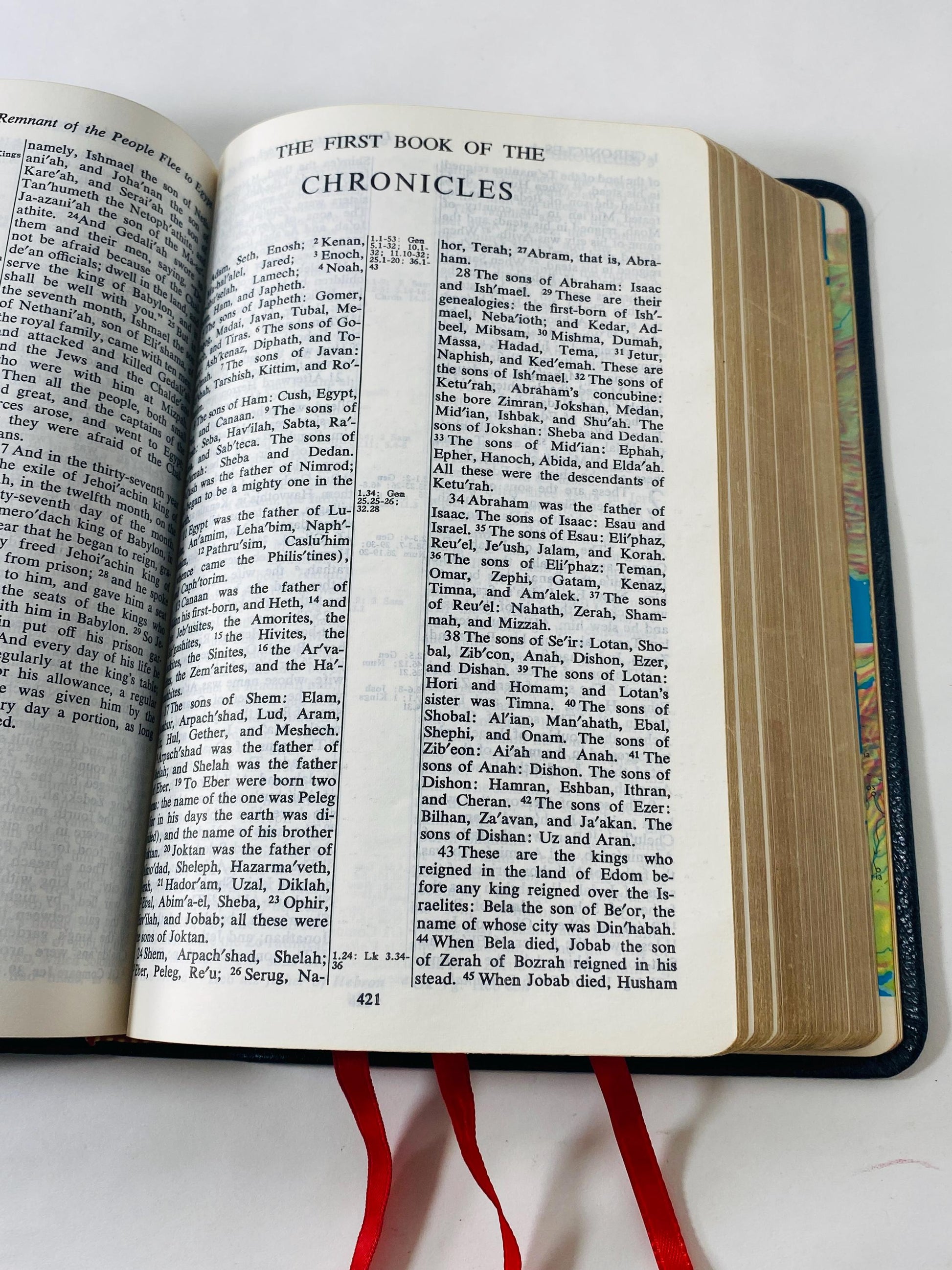 Holy Bible Old & New Testaments Red Letter Edition circa 1972 Vintage bible w leather cover. Thomas Nelson. King James Rev