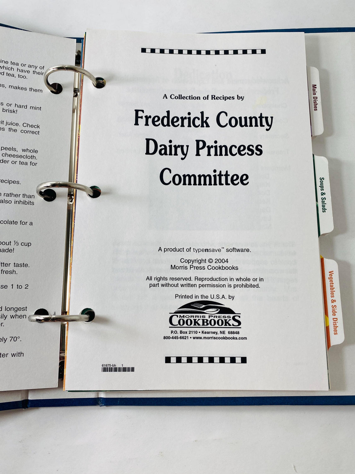 Frederick County Maryland Community Cookbook 2004 Country Goodness Dairy Princess Recipes Vintage Farmhouse Cookbook