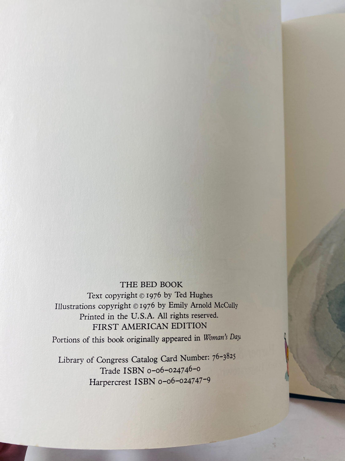 The Bed Book by Sylvia Plath 1976 First American Edition Vintage Children’s Book Emily Arnold McCully