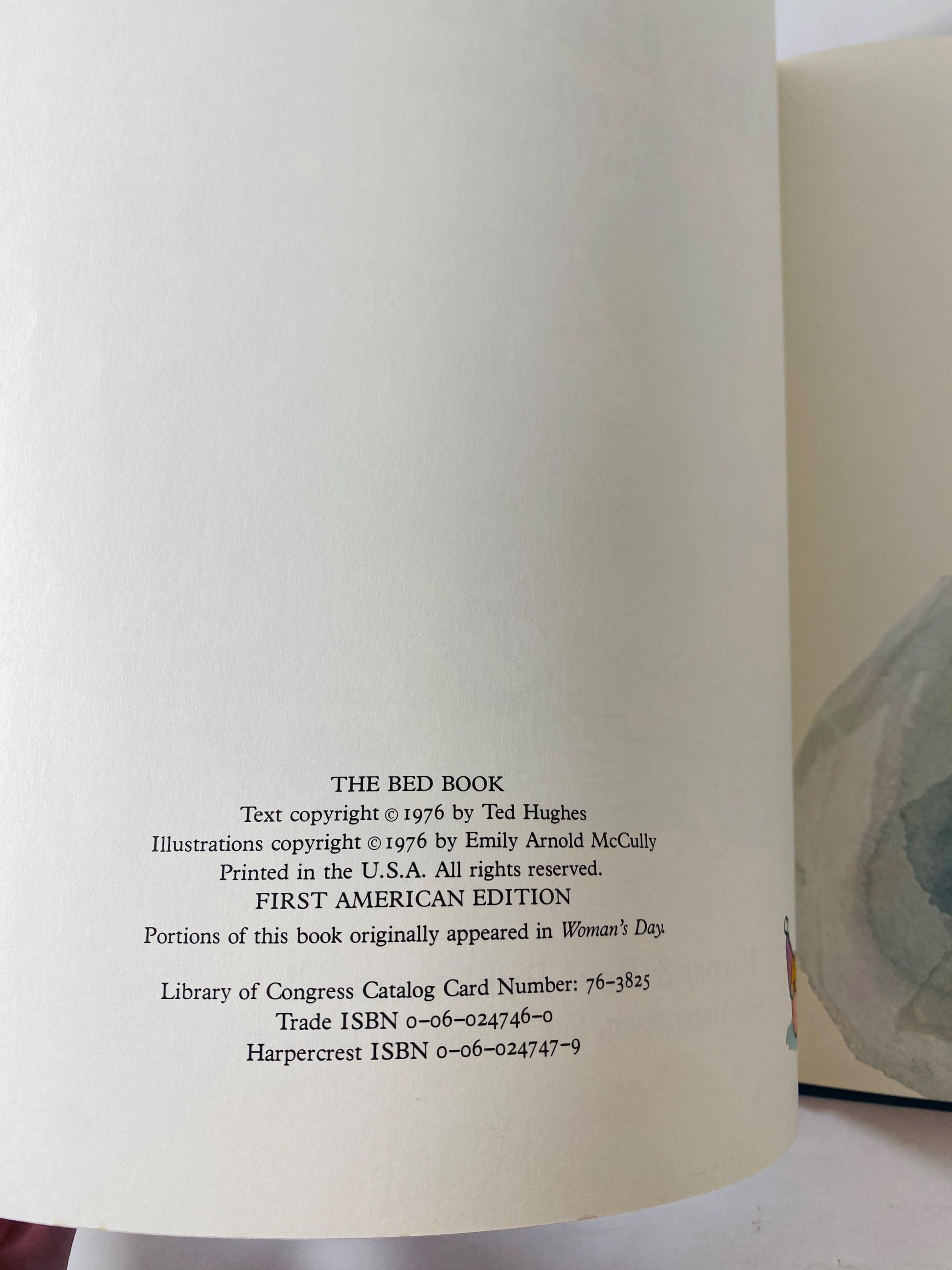The Bed Book by Sylvia Plath 1976 First American Edition Vintage Children’s Book Emily Arnold McCully