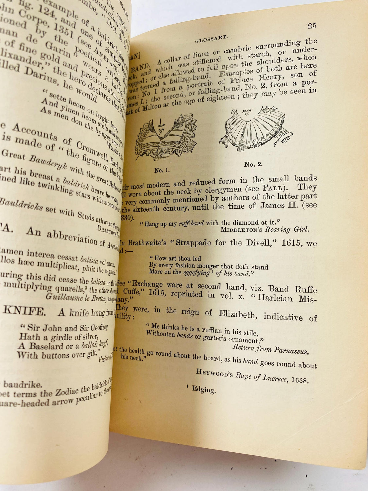 Antique 1910 Costume in England Vol II Fairholt Illustrated Fashion History Glossary Former Library Book MISSING pages