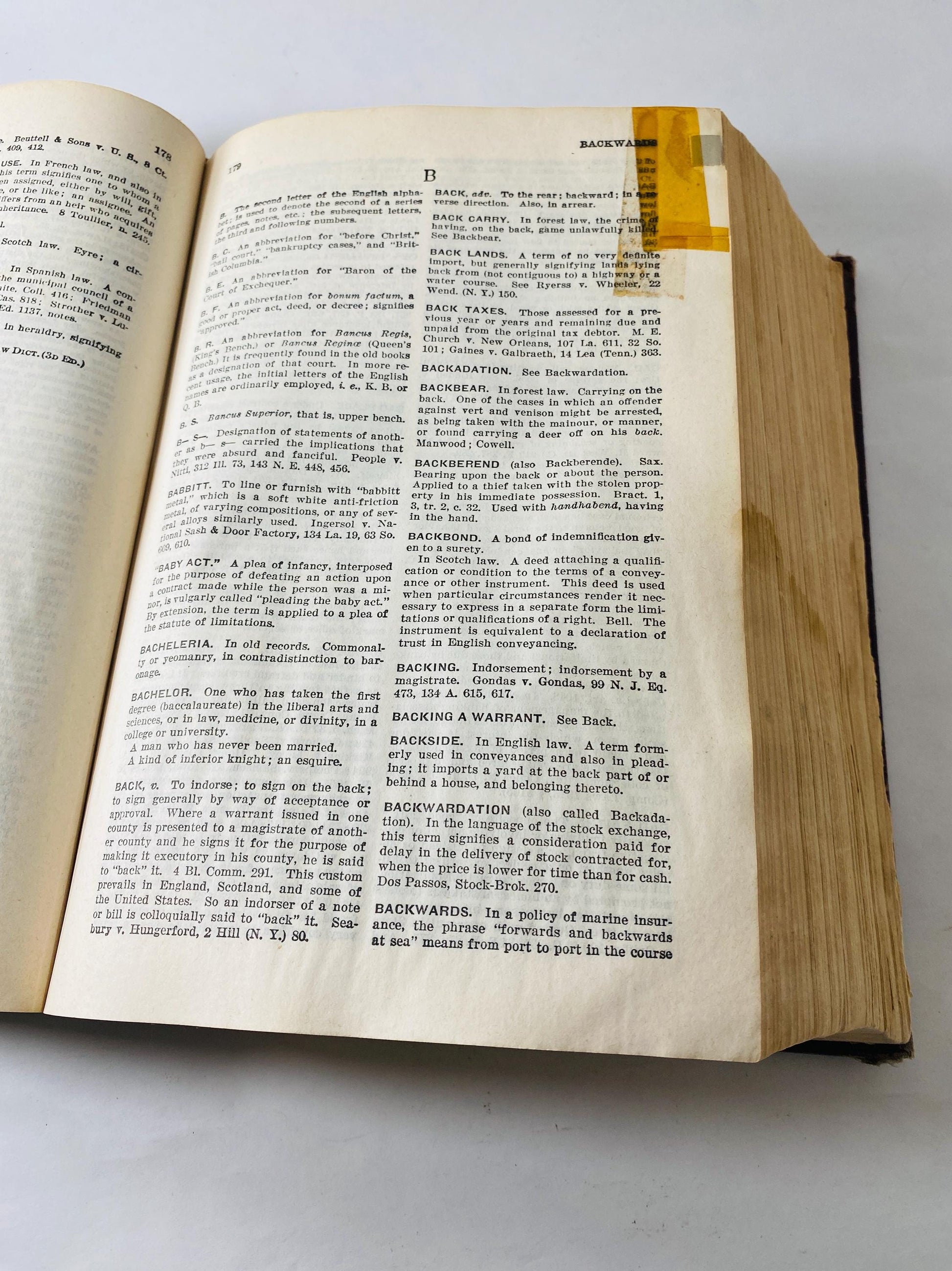 1933 Black's Law Dictionary Book 3d Edition vintage burgundy brown Henry Campbell Black West Publishing Law School Bar Gift POOR Condition