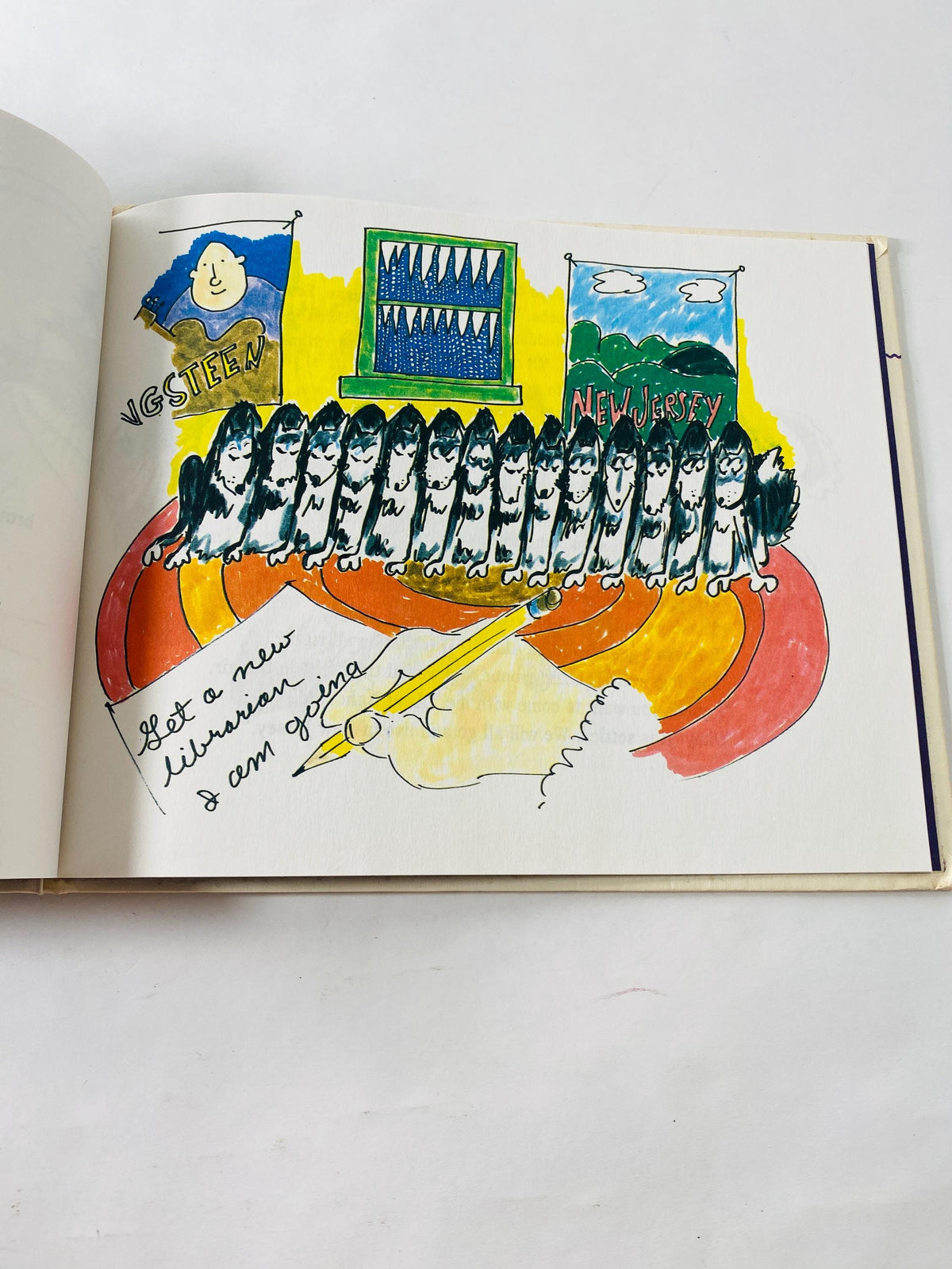 Aunt Lulu vintage book by Daniel P inkwater children's illustrated picture book about a librarian in Alaska with 14 husky sled dogs