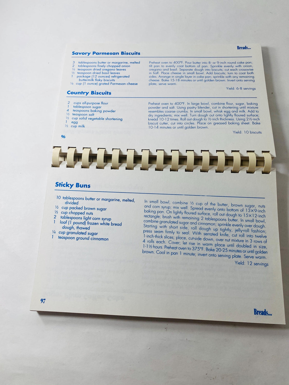 Pampered Chef vintage Recipes from the Heart spiral cookbook circa 1997 appetizers desserts main dishes sticky buns biscuits pepper steak